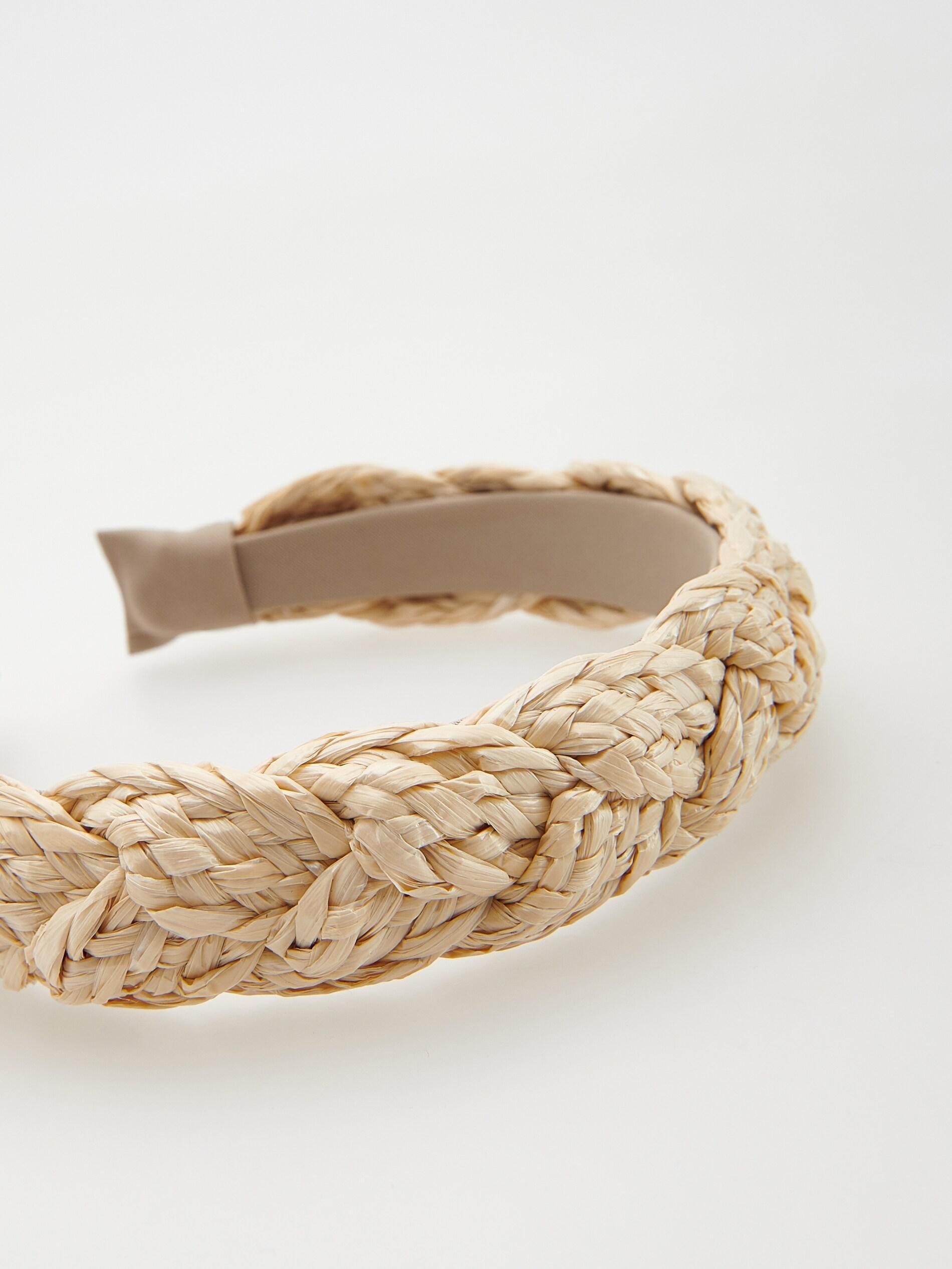 Cream Woven Headband, , large image number 1