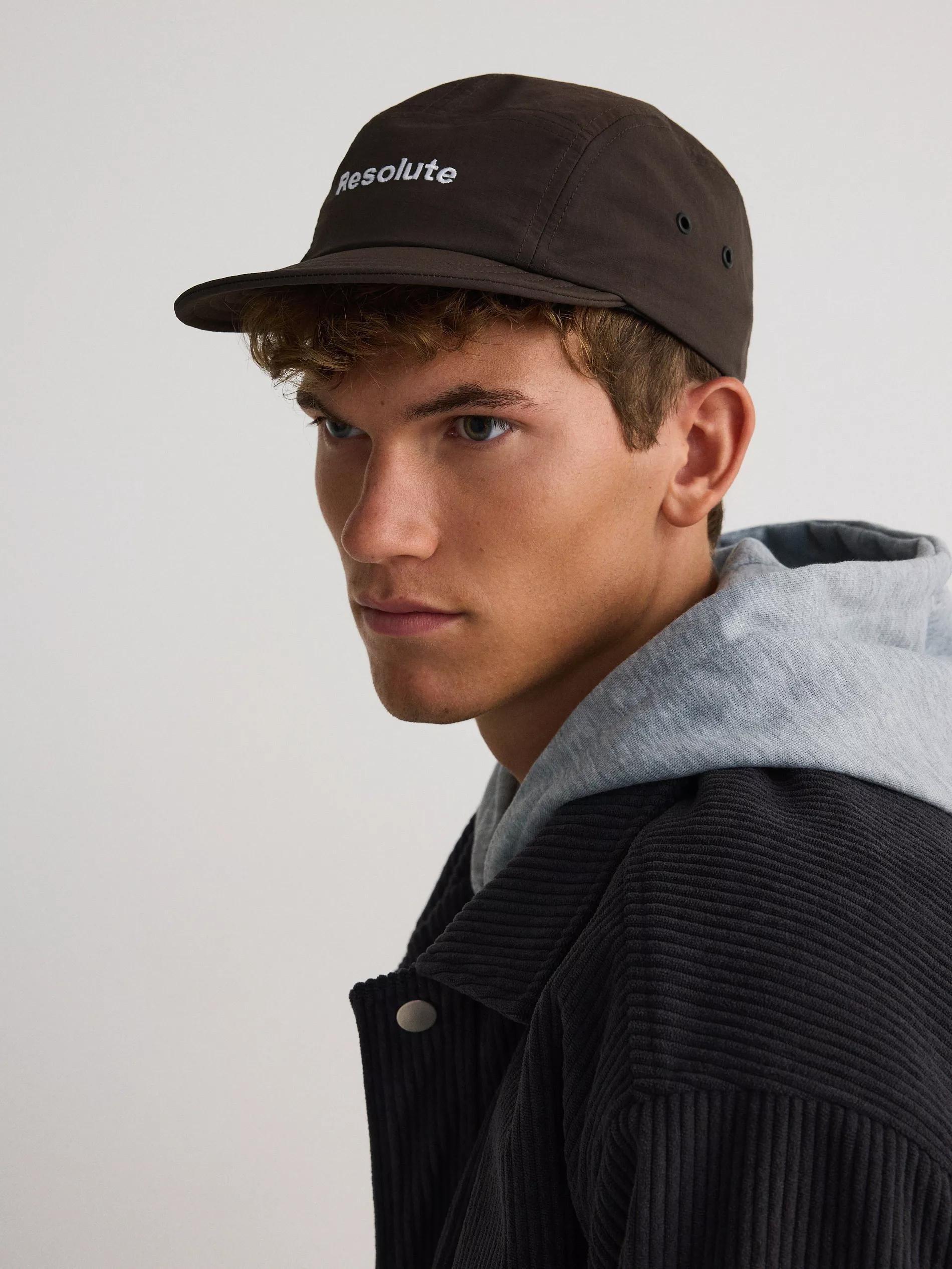 Brown Printed Cap, Brown, large image number 2