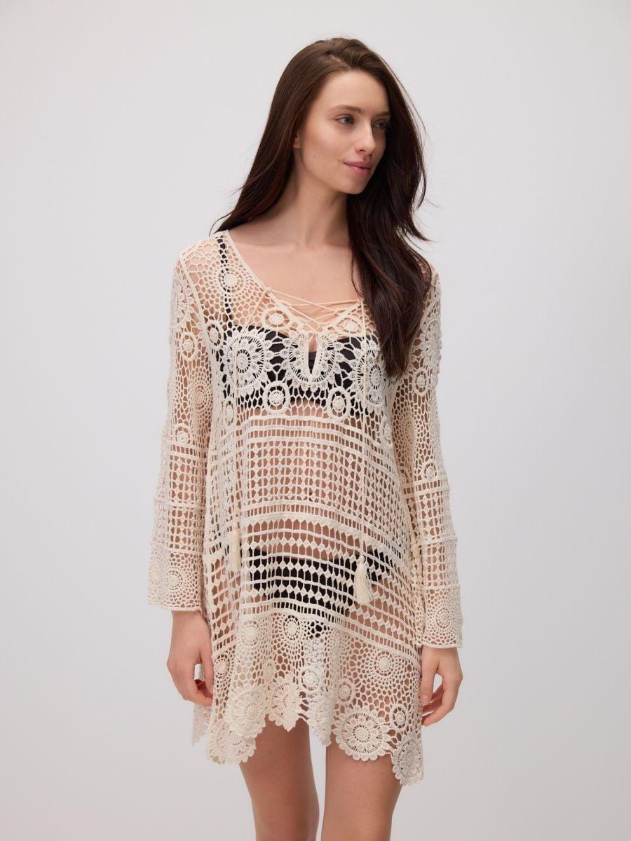 Cream Beach Jersey Cover Up, , large image number 0