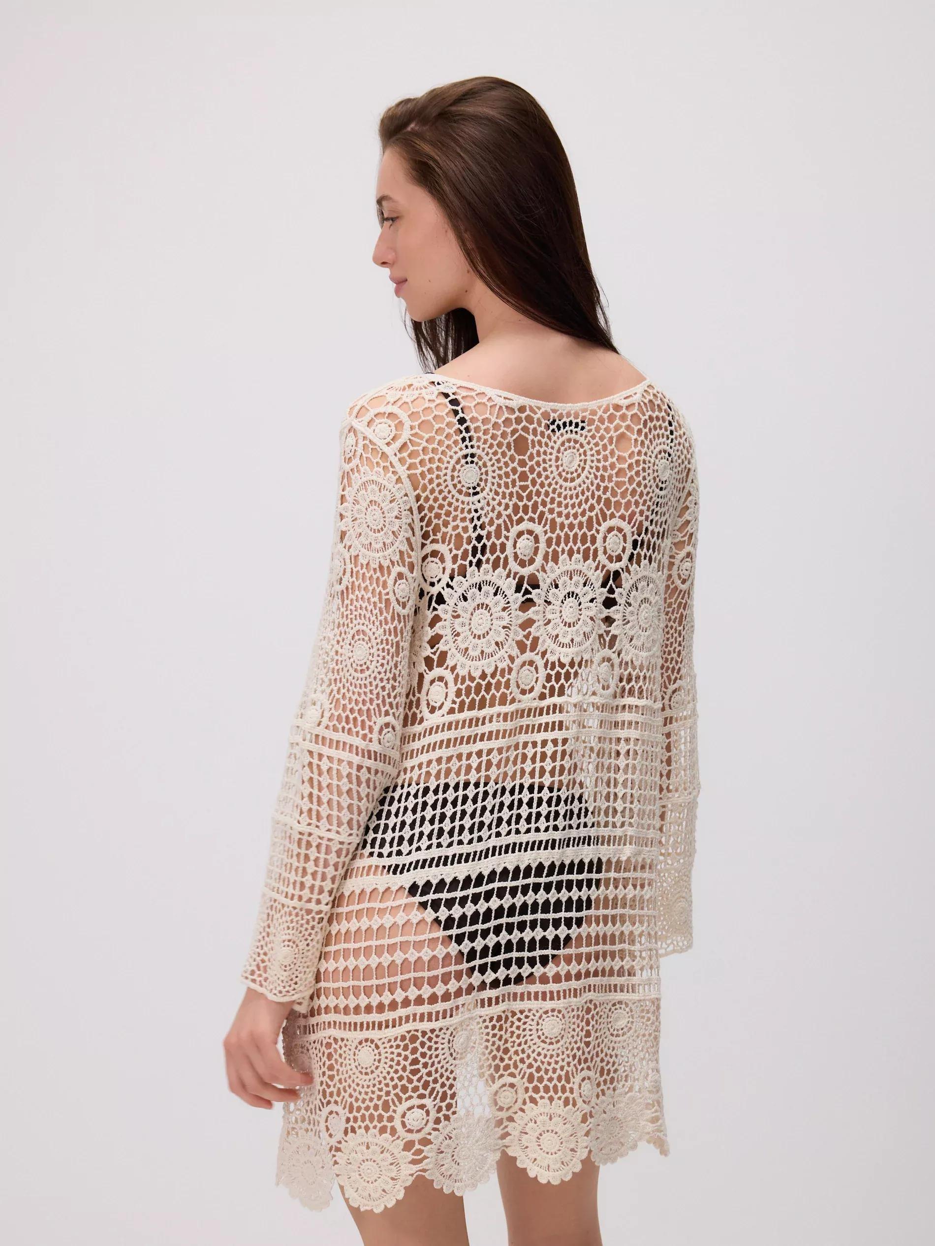 Cream Beach Jersey Cover Up, , large image number 2