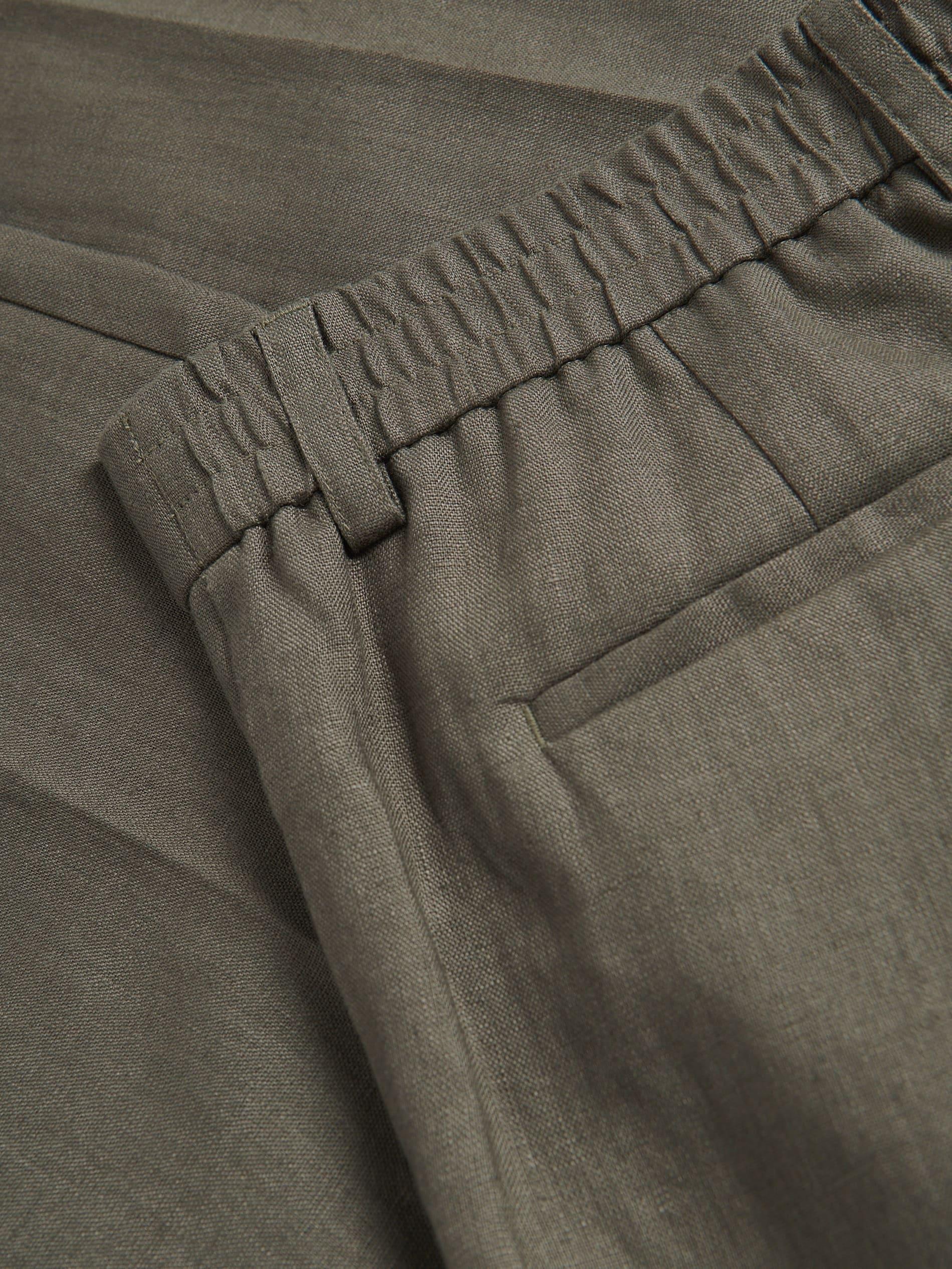 Green Regular Fit Linen Pants, , large image number 4