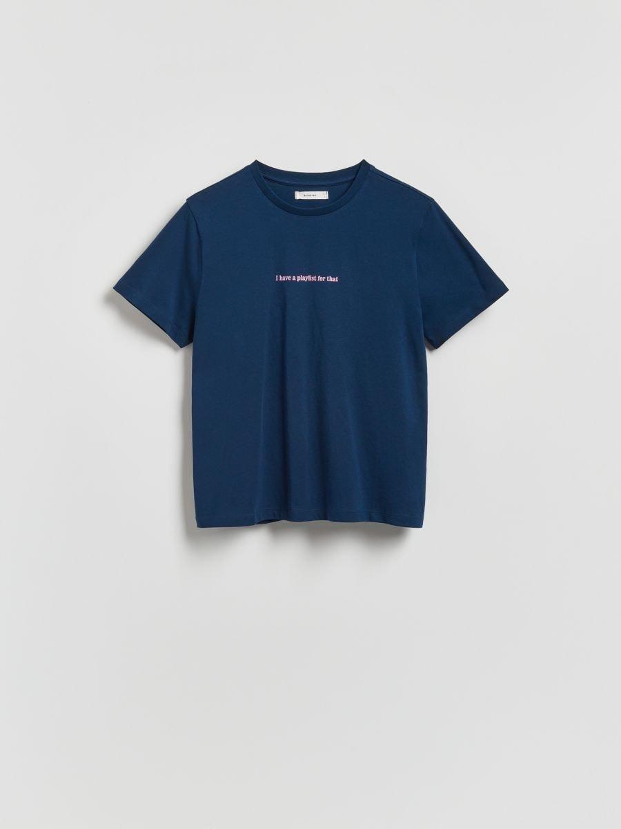 Navy T-shirt with print, Navy, large image number 2