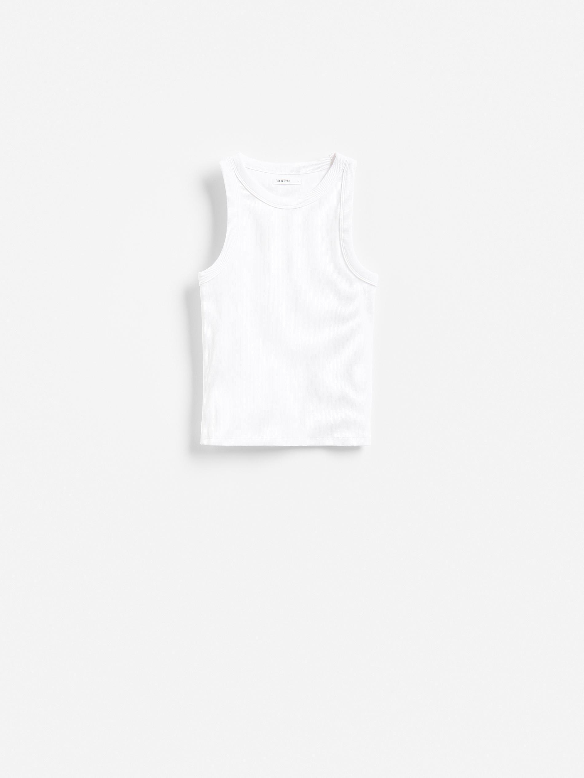 White Cotton Top, White, large image number 4