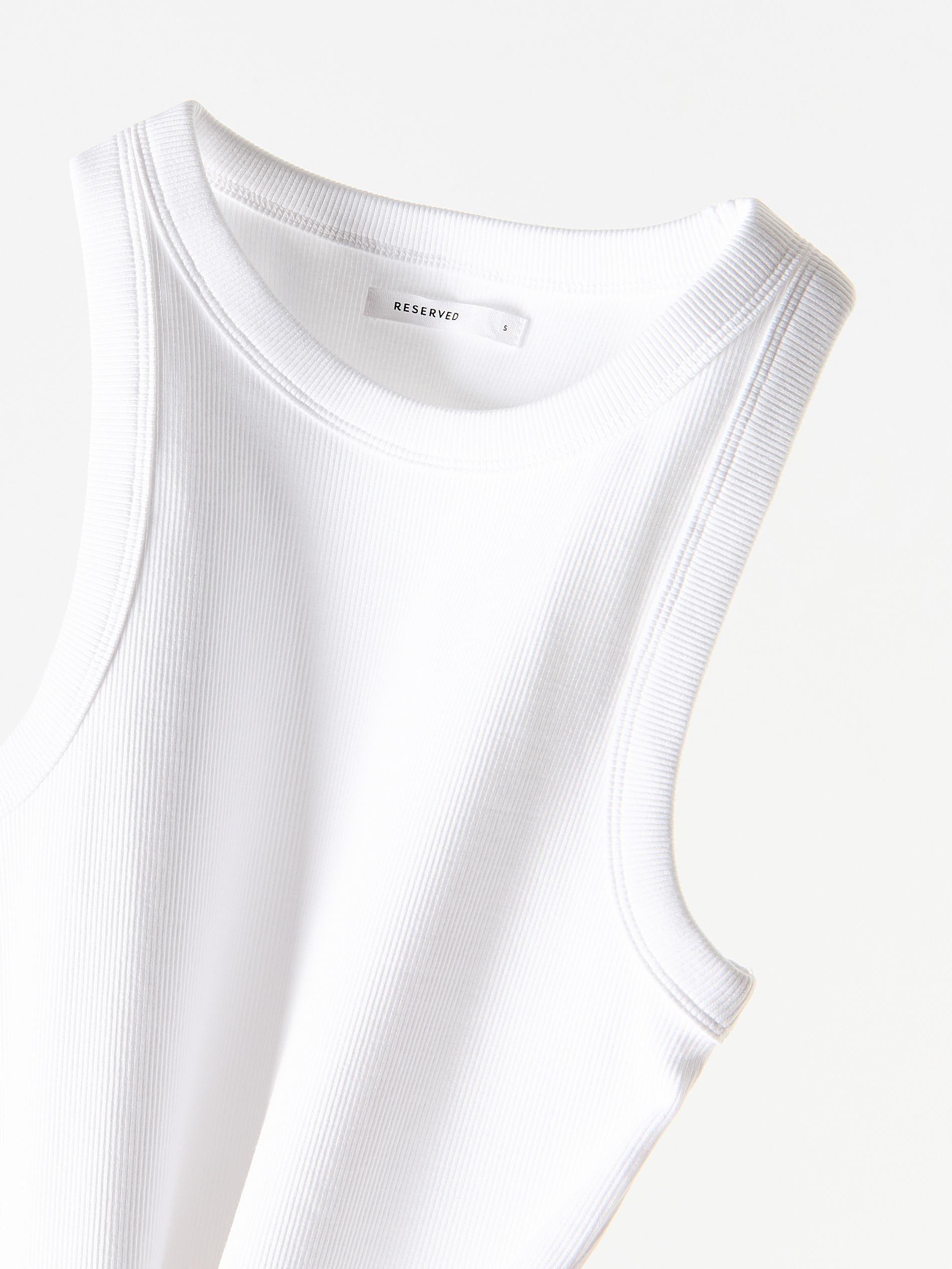 White Cotton Top, White, large image number 5
