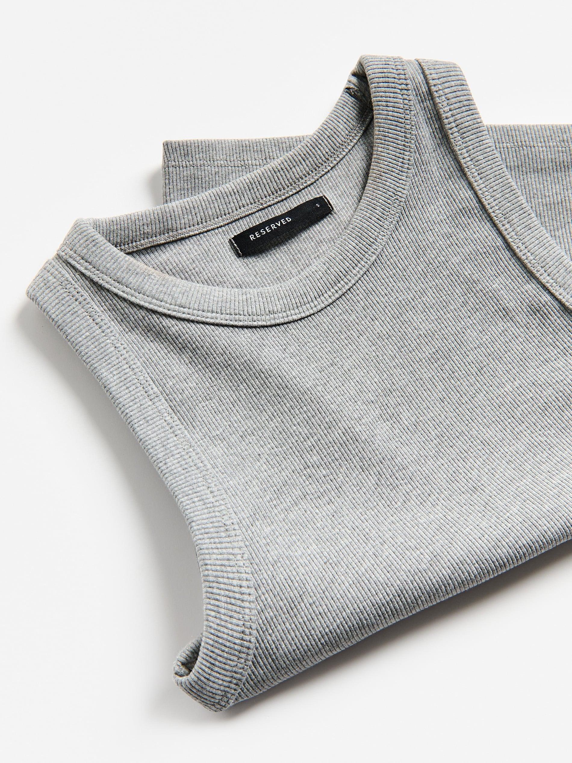 توب قطن رمادي, Grey, large image number 5