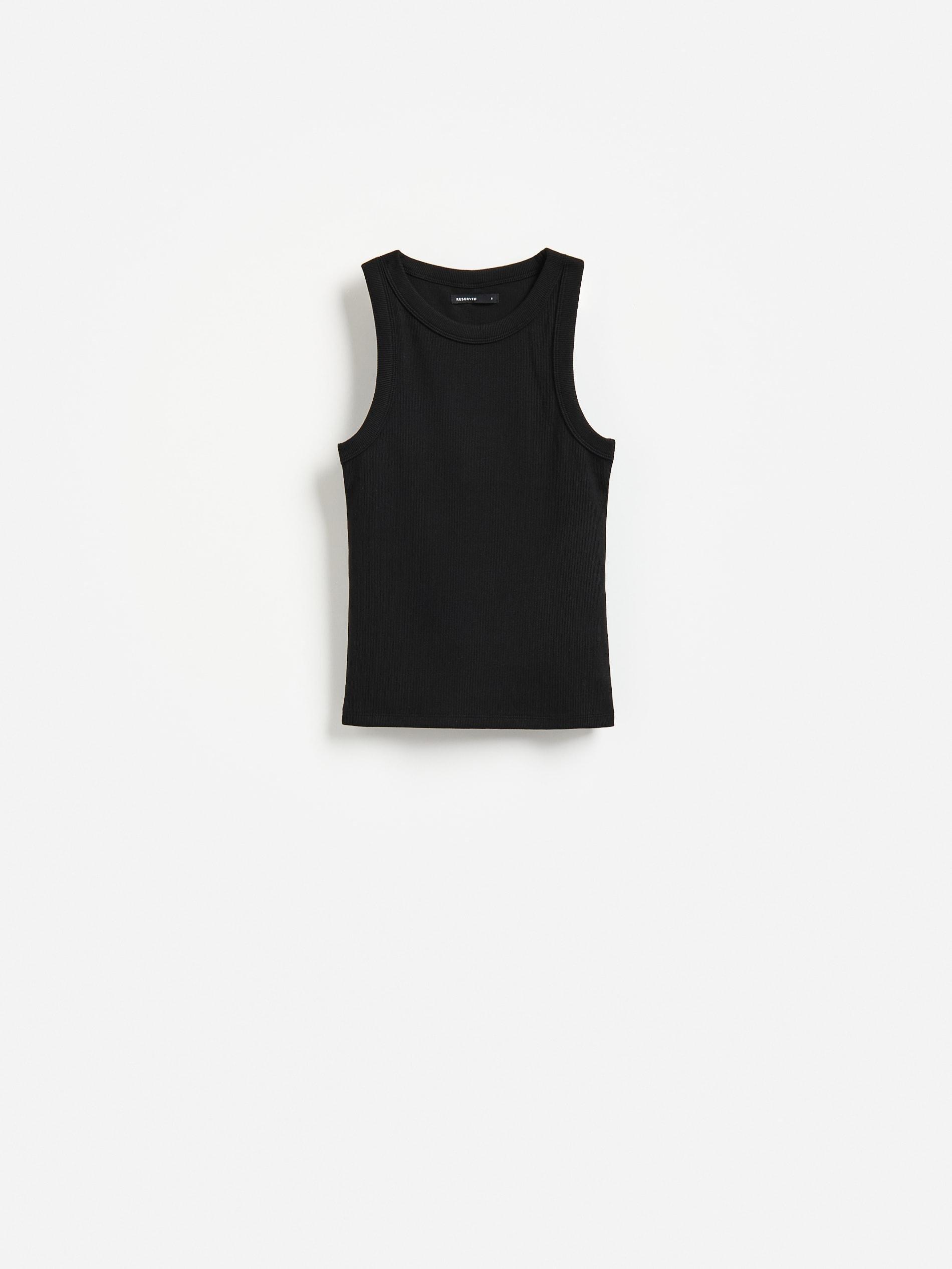 Black Cotton Top, Black, medium