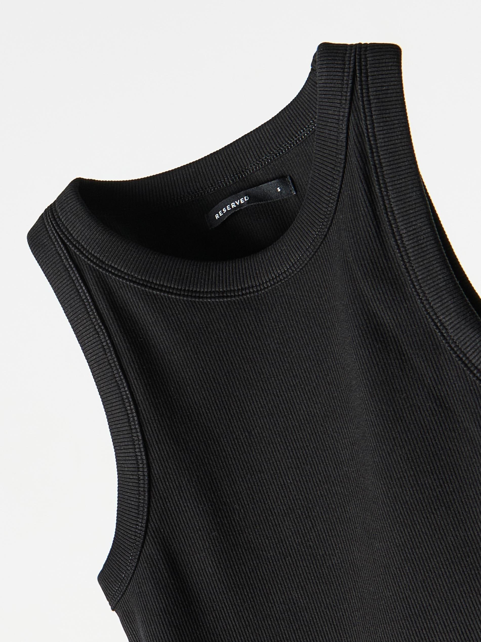 Black Cotton Top, Black, medium