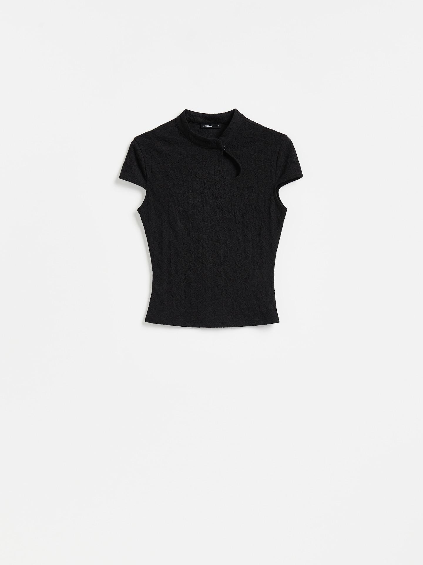 Black Blouse With A Cut-Out At The Neckline, Black, large image number 3