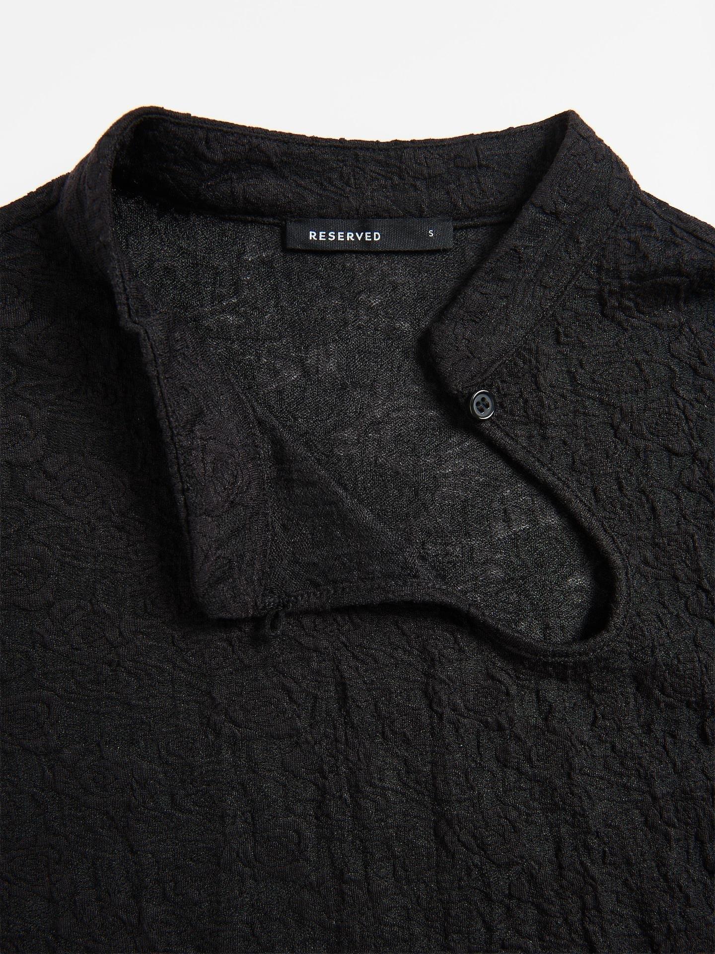 Black Blouse With A Cut-Out At The Neckline, Black, large image number 4