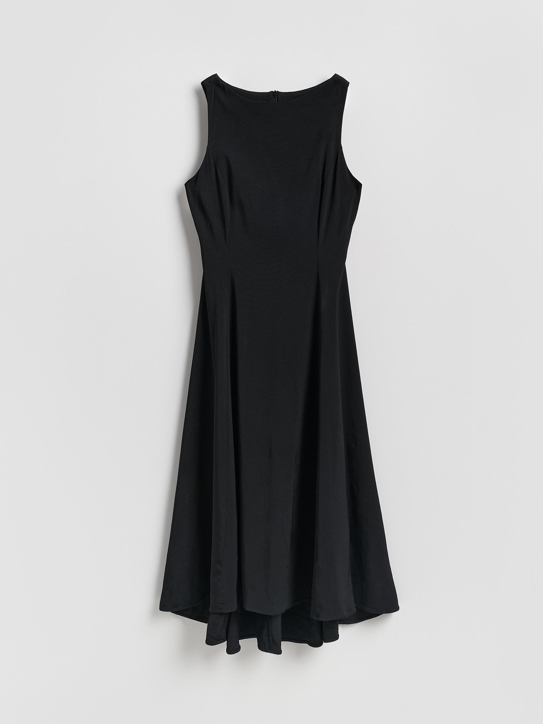 Black Viscose Rich Maxi Dress, Black, large image number 3
