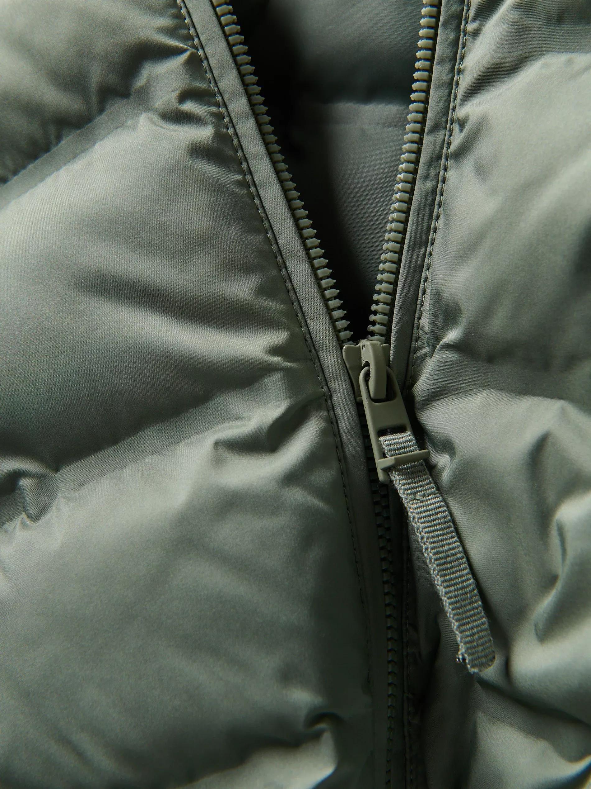 Green Quilted Vest With Stand-Up Collar, , large image number 6