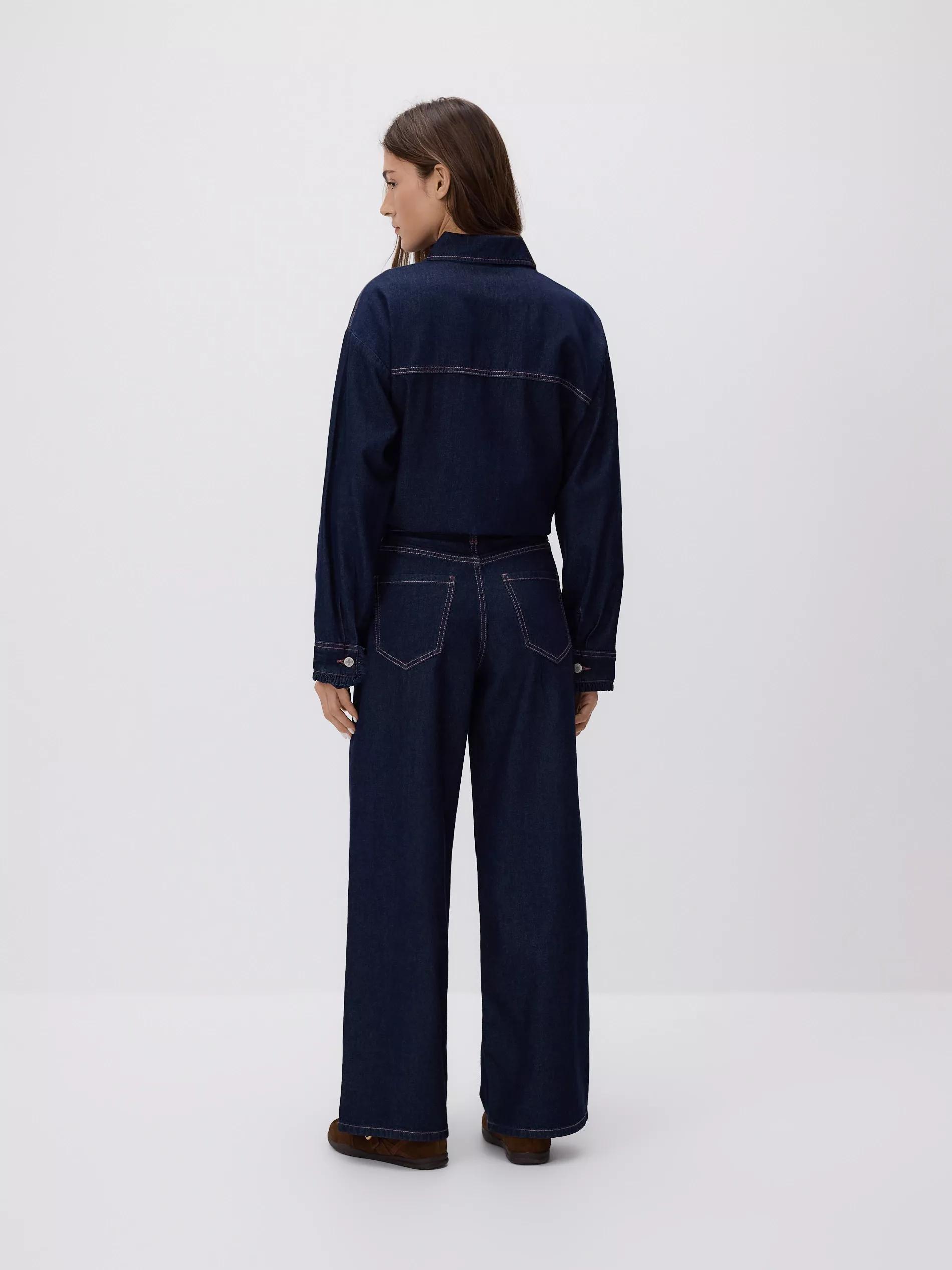 Navy Wide Leg Jeans, Blue, large image number 1