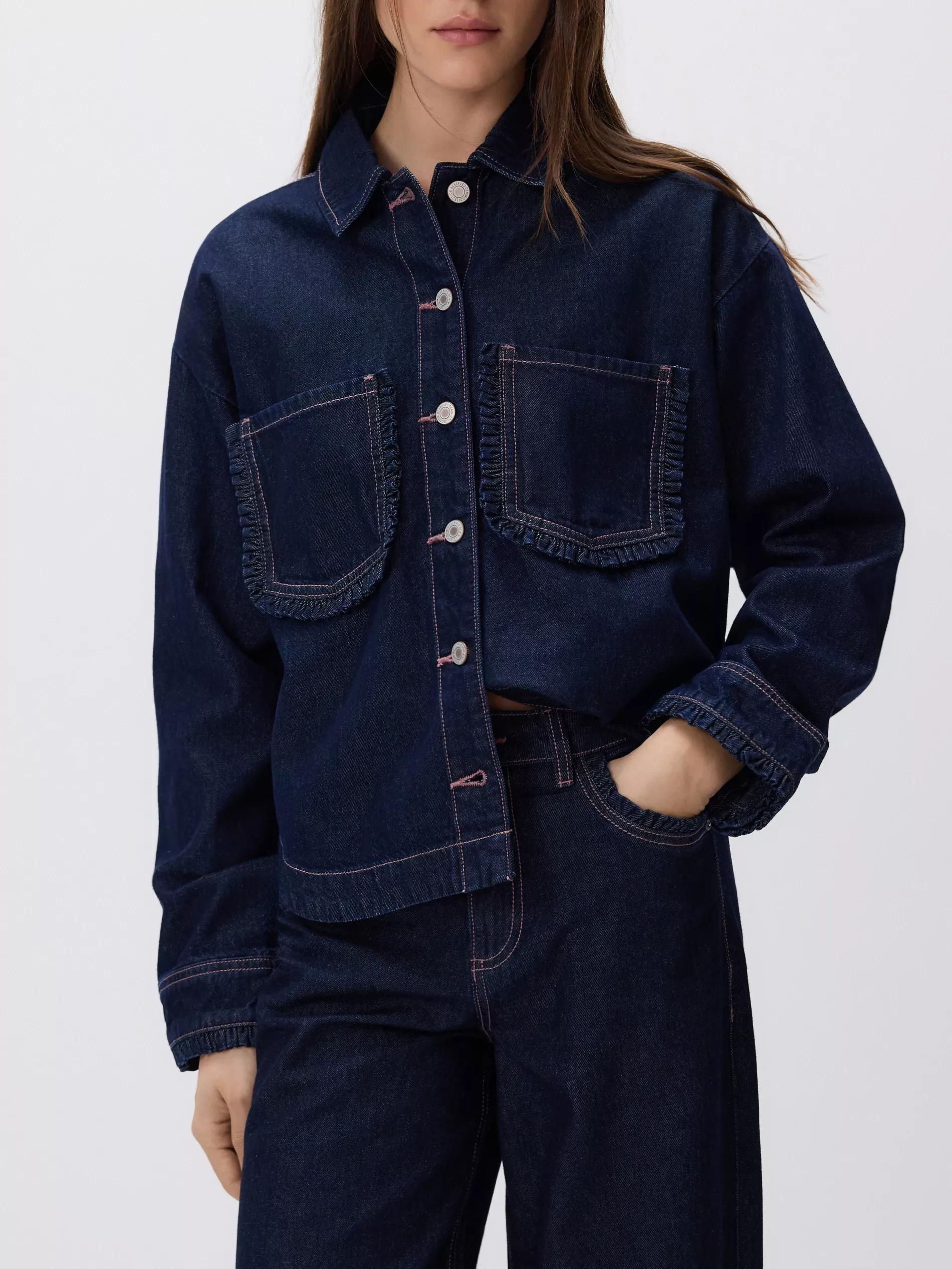 Navy Wide Leg Jeans, Blue, large image number 3