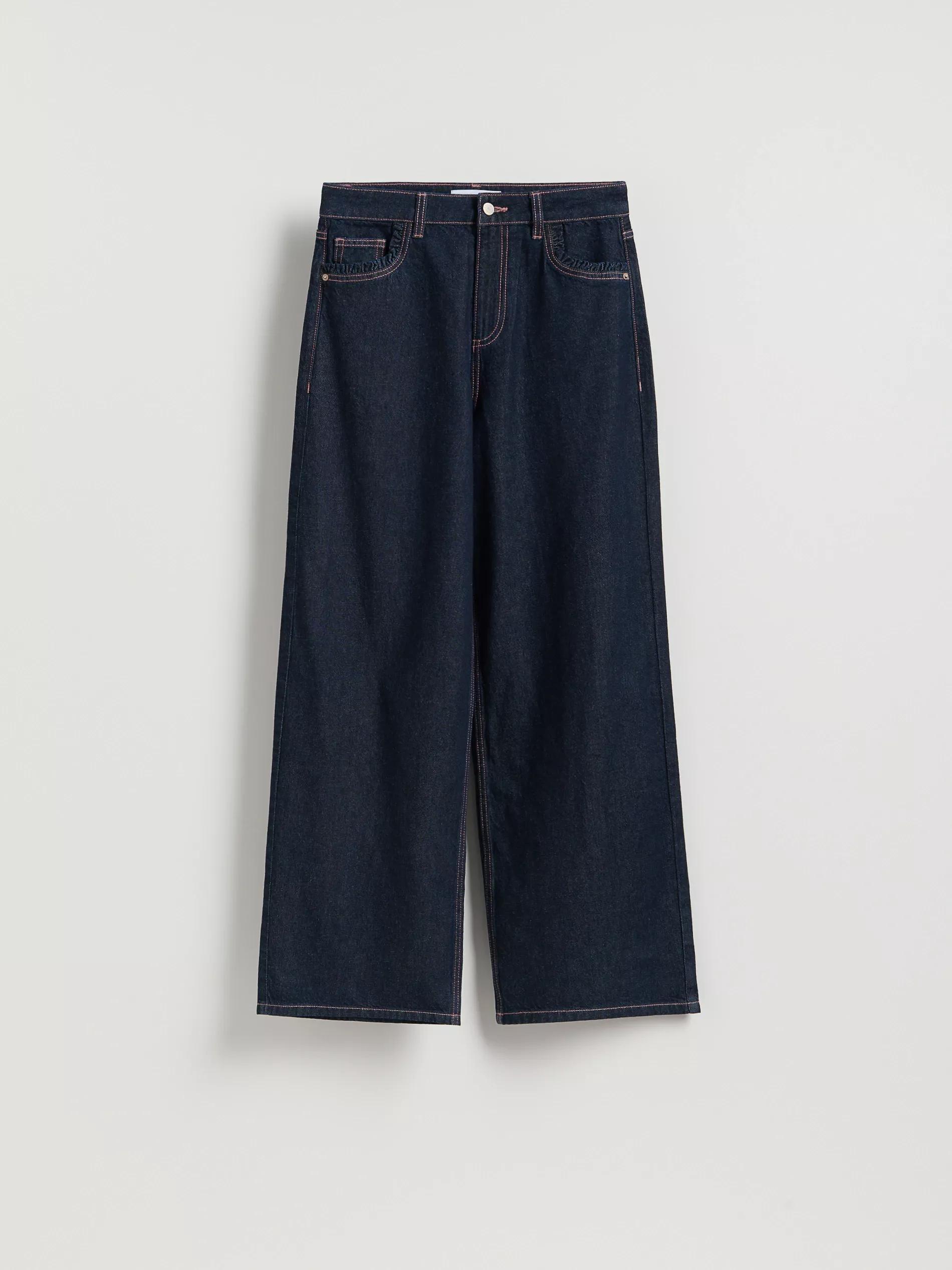 Navy Wide Leg Jeans, Blue, large image number 4