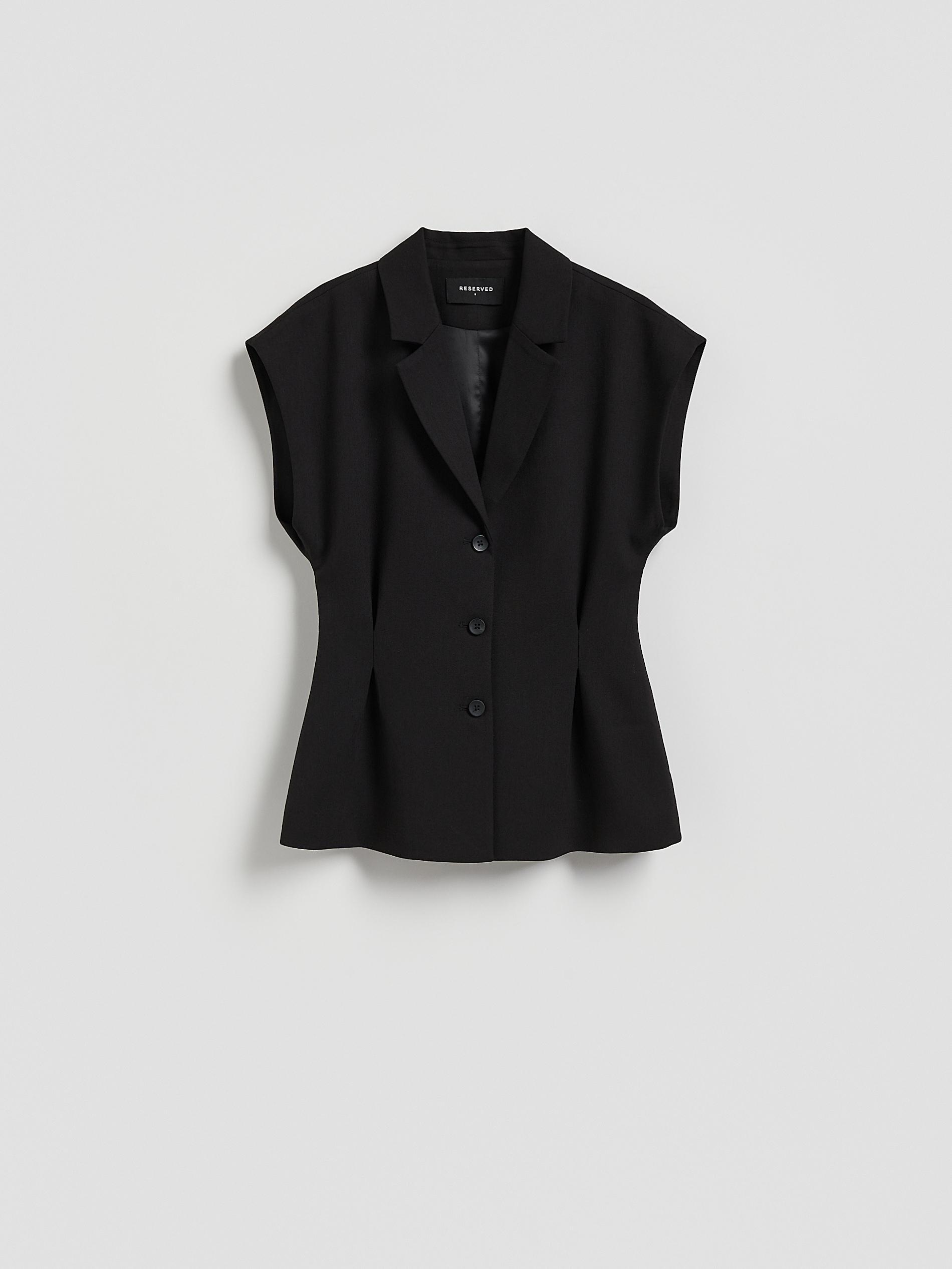 Black Viscose Rich Vest, Black, large image number 5