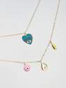 Reserved - Multicolor Double Necklace With Pendants