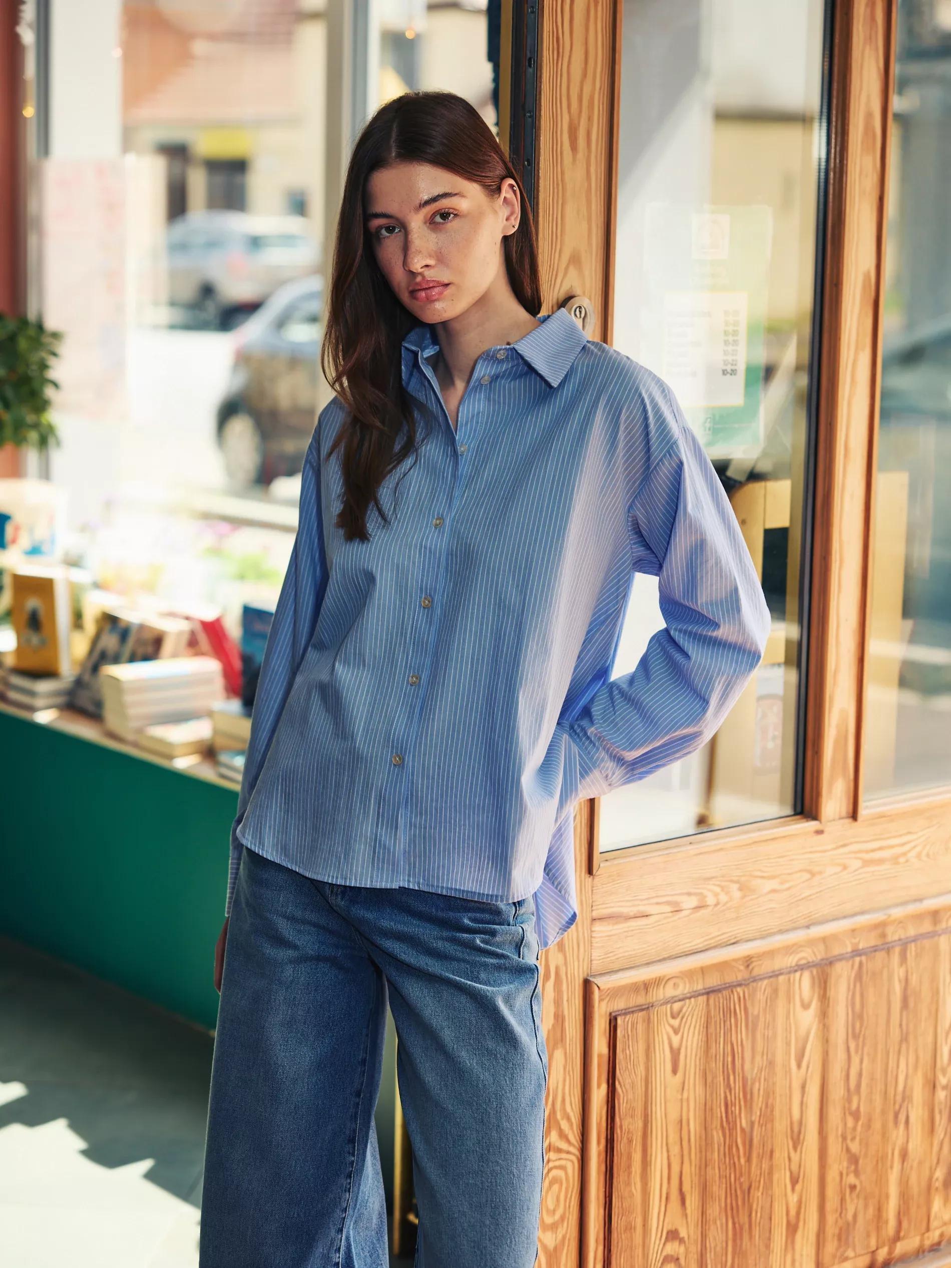 Blue Oversized Shirt, , large image number 2