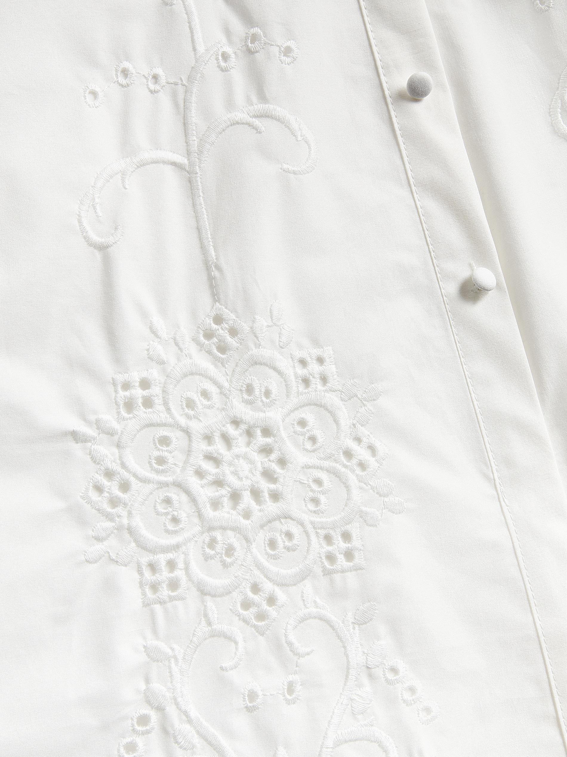 White Midi Skirt With Embroidery, White, large image number 5