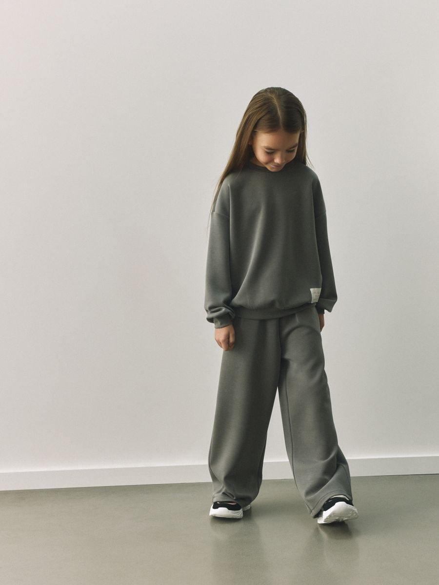 Grey Modal Blend Sweatpants, Grey, medium