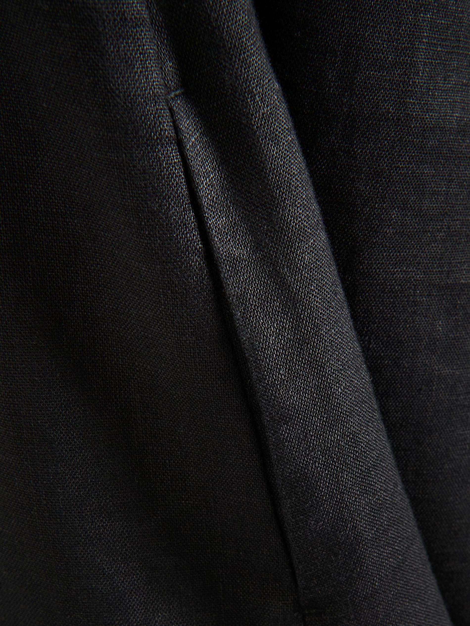 Black Mini Linen Dress, Black, large image number 4