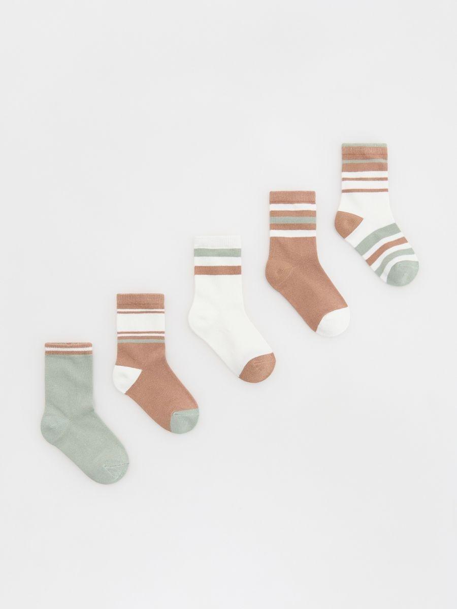 Green Cotton Socks 5 Pack, Turquoise, large image number 0