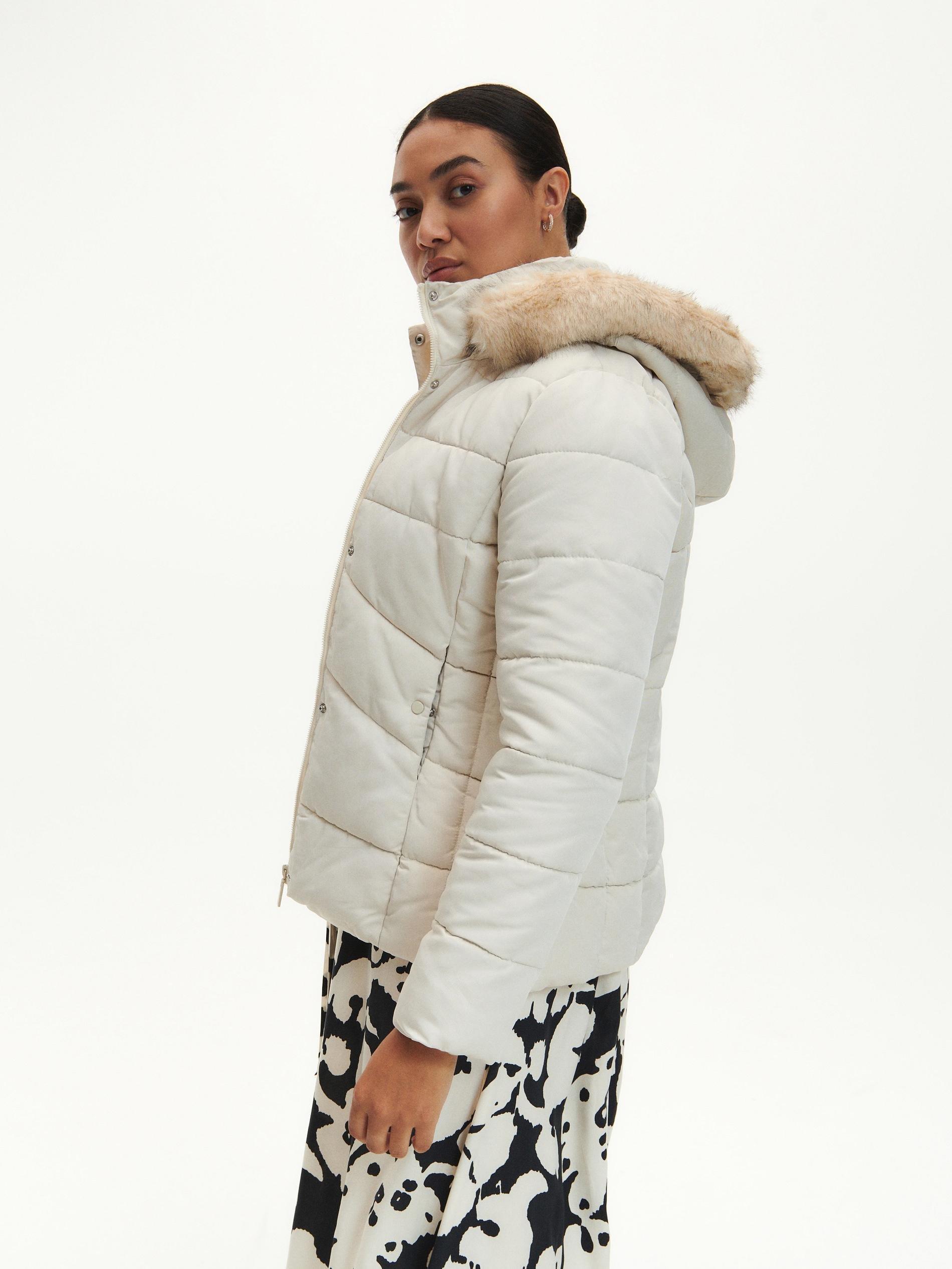 Cream Quilted Jacket, , large image number 2