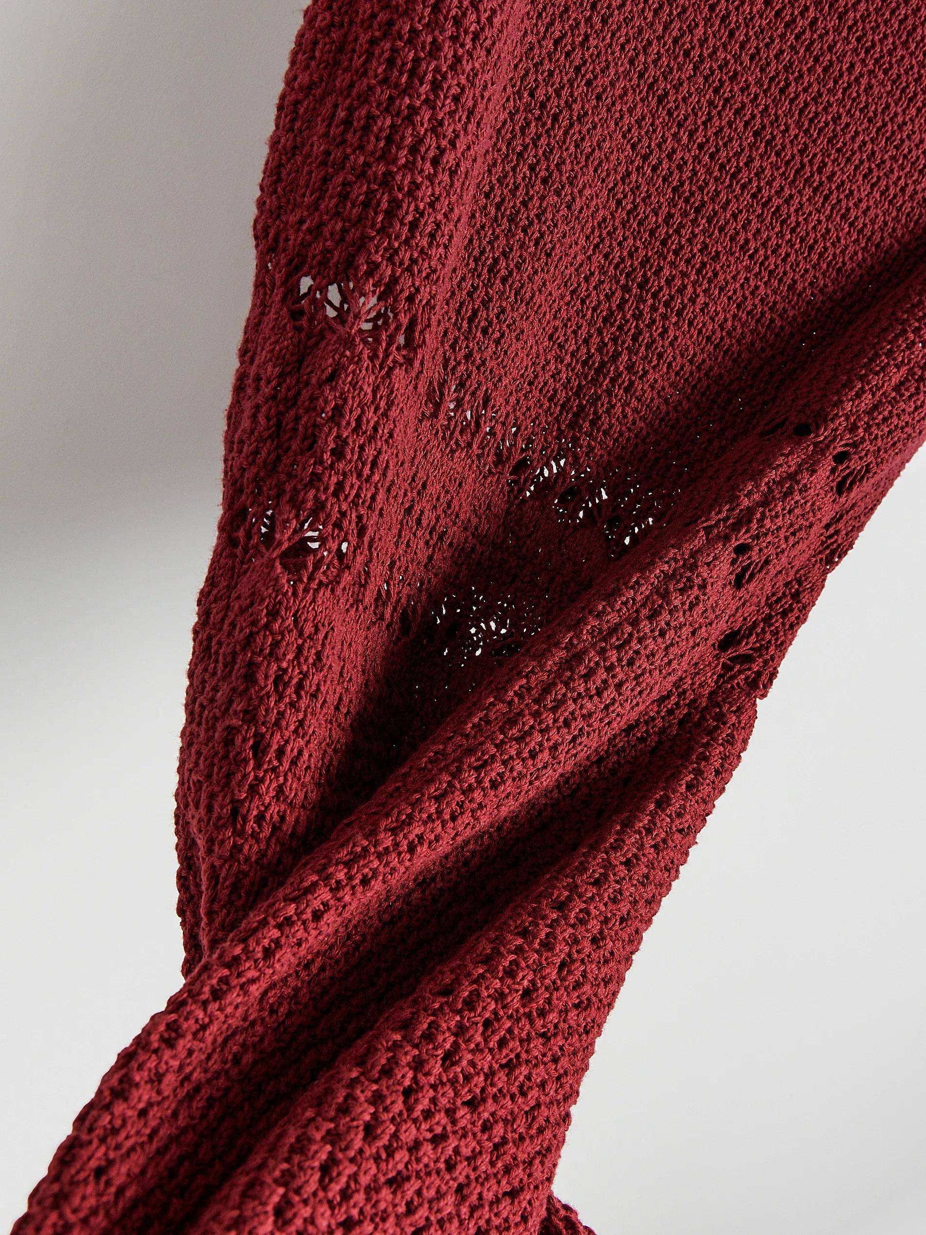 Maroon Maxi Jersey Skirt, , large image number 5