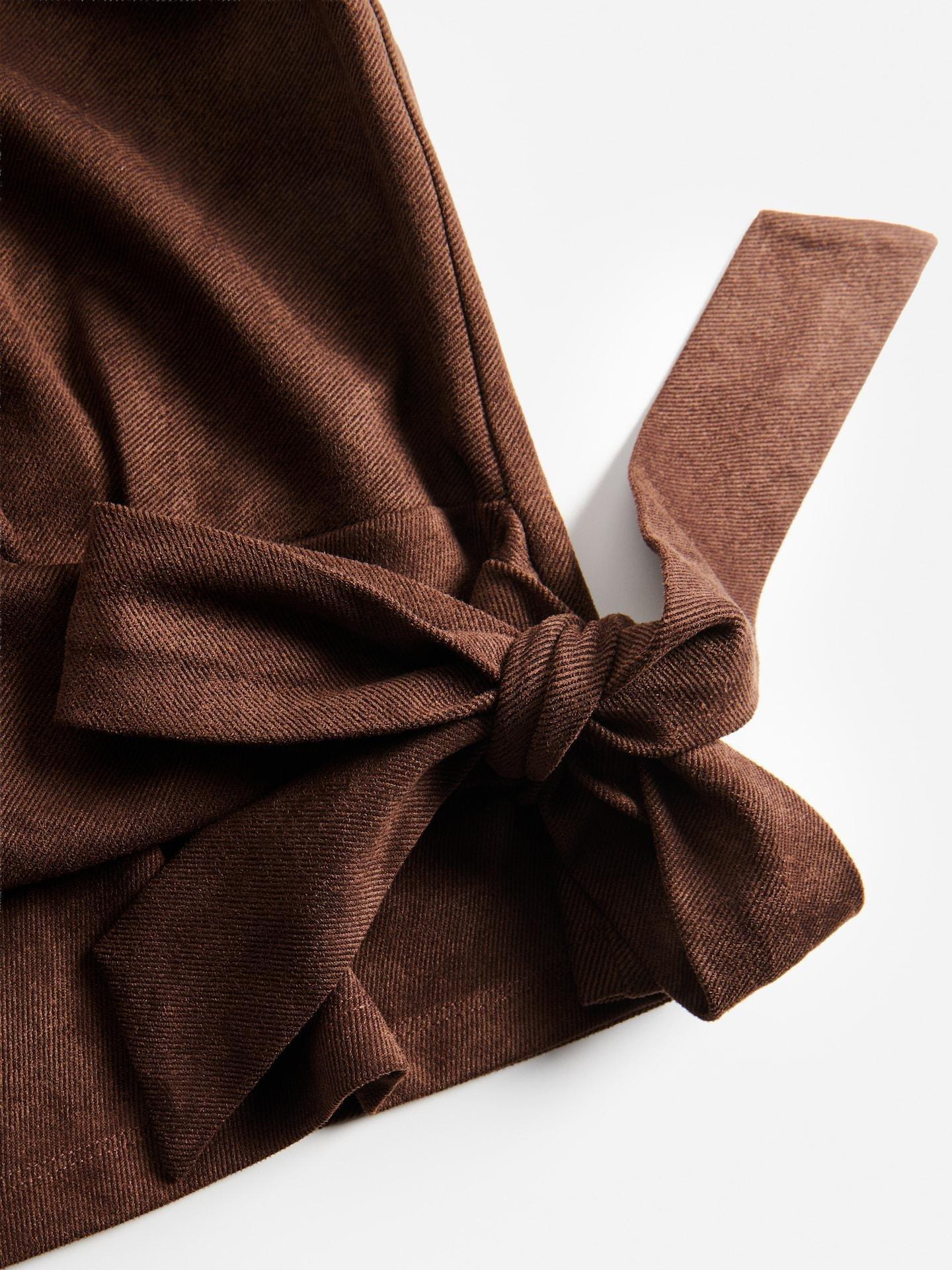 Brown Blouse With Tie Details, Brown, medium