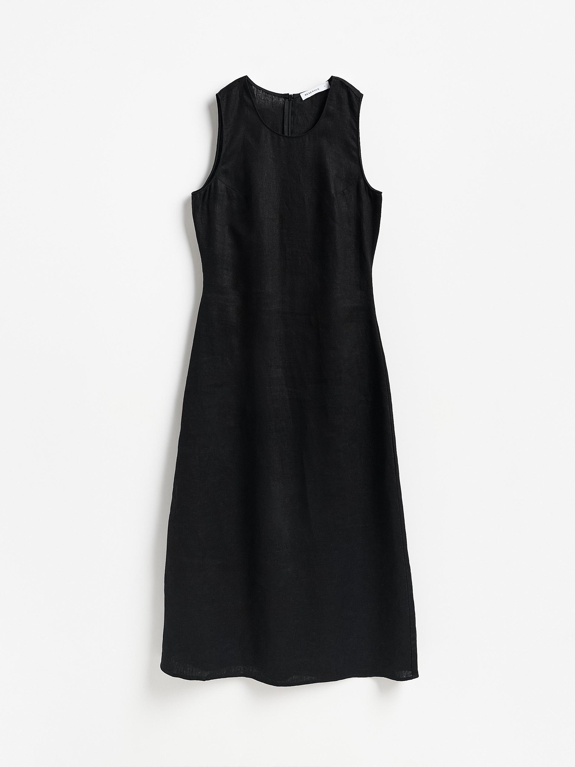 Black Linen Dress, Black, large image number 3