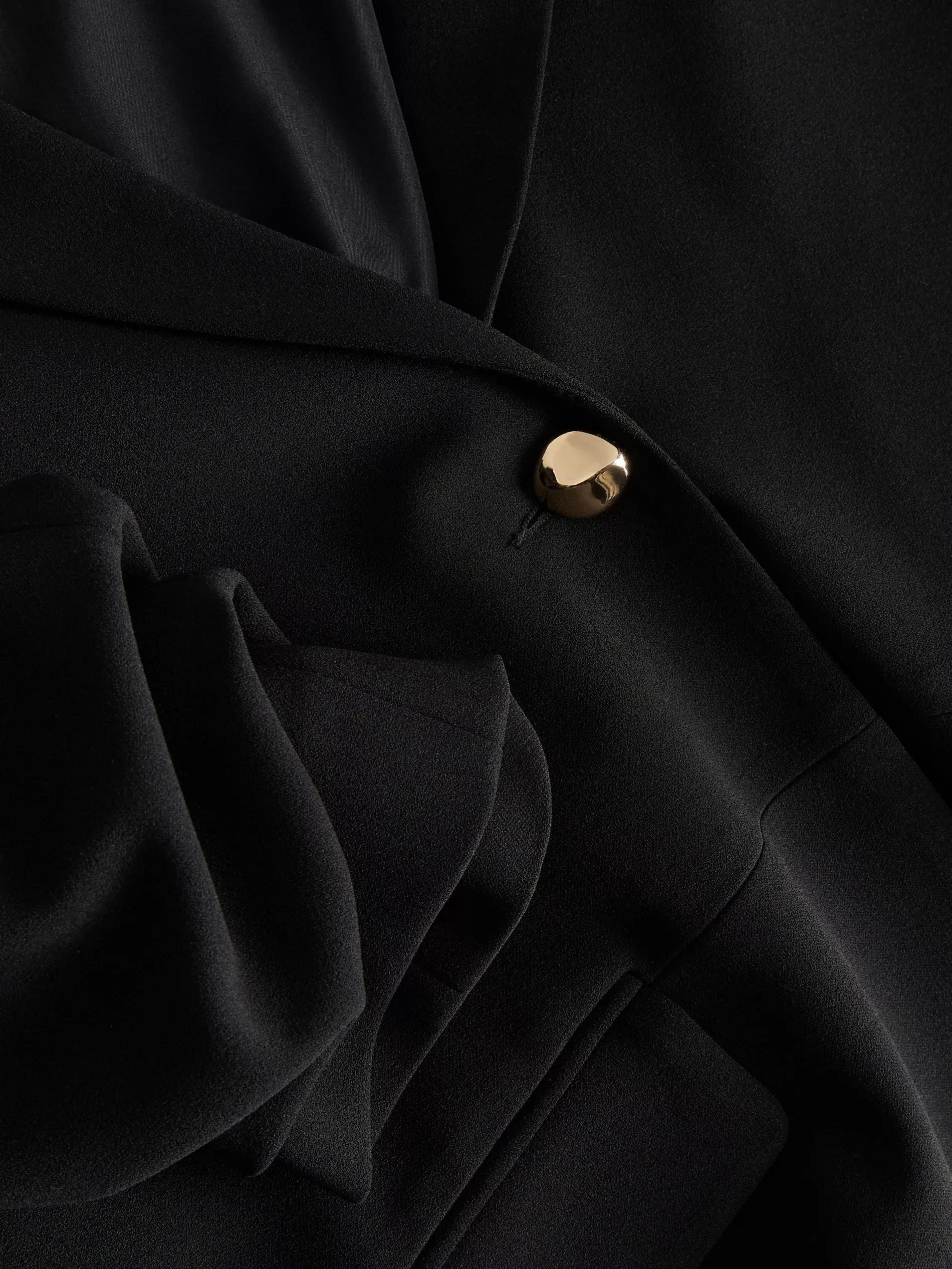 Black Plain Oversized Jacket, , large image number 5