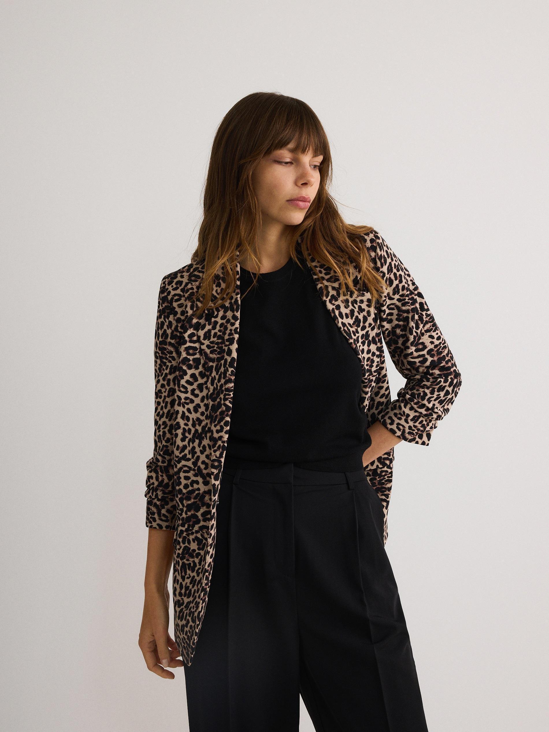 Multicolour Animal Print Blazer, , large image number 3