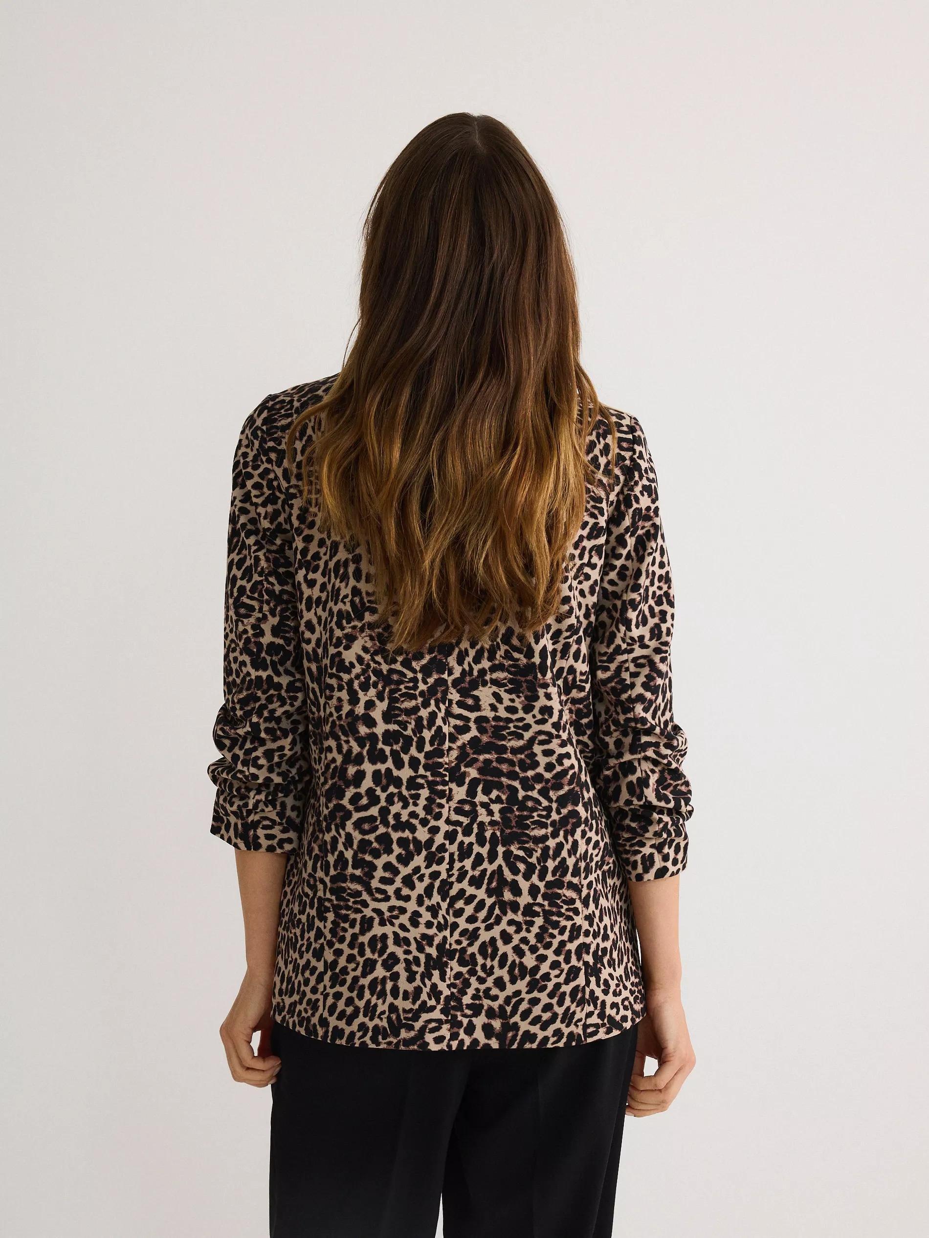 Multicolour Animal Print Blazer, , large image number 4