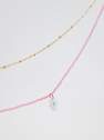 Reserved - Pink Double Chain Necklace