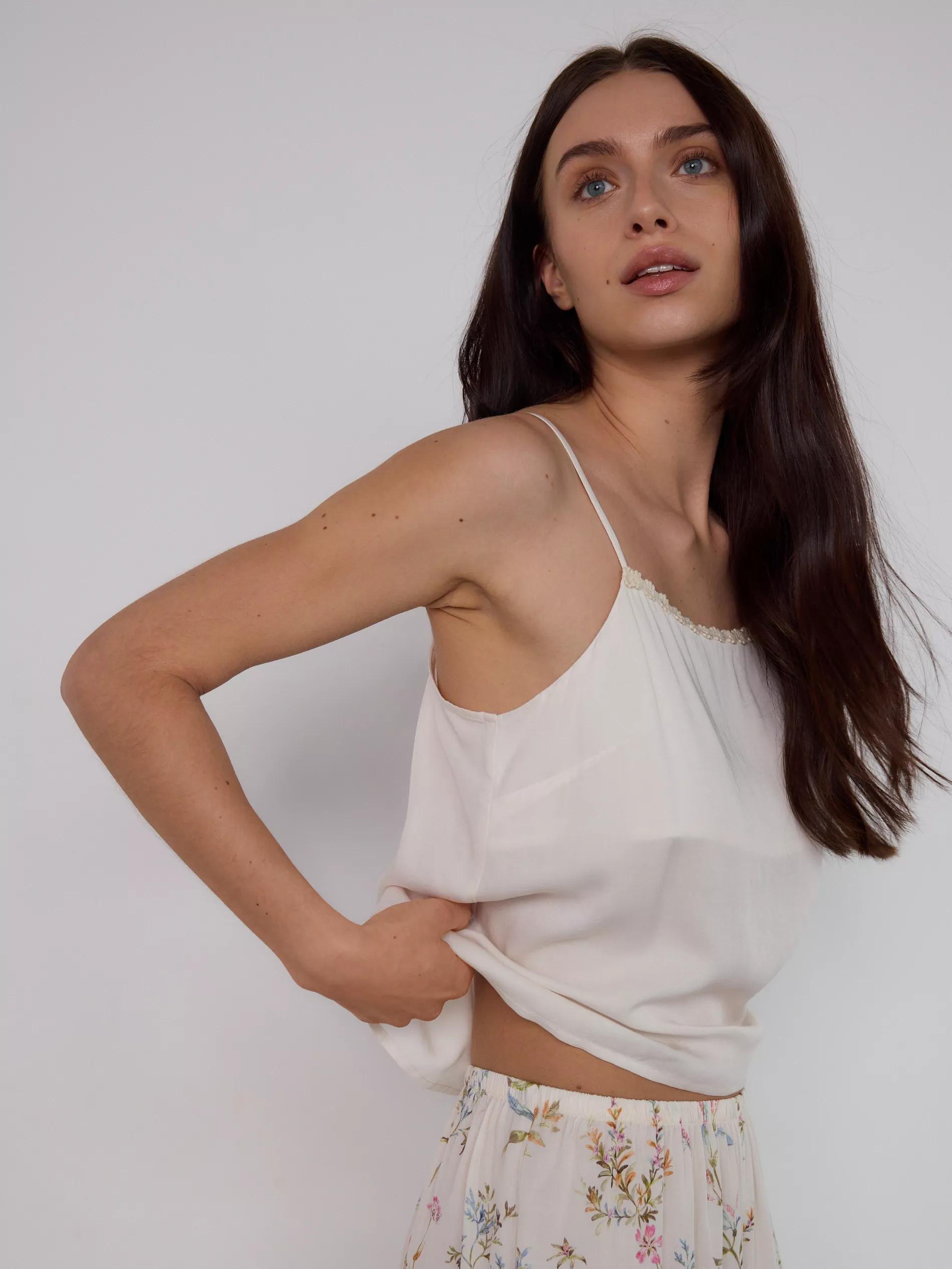 Multicolour Two-Piece Viscose Pajamas, Ivory, large image number 2