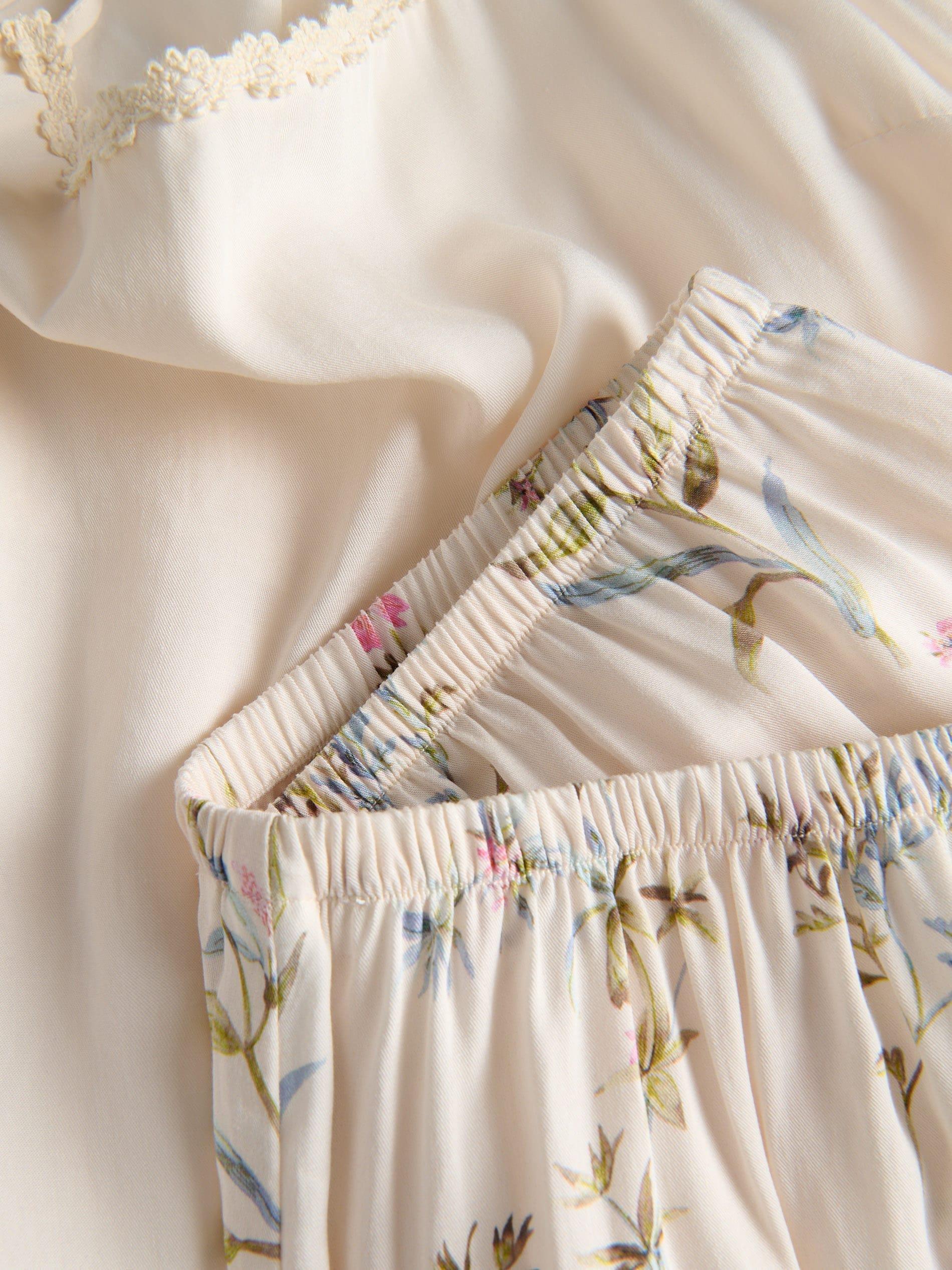 Multicolour Two-Piece Viscose Pajamas, , large image number 4