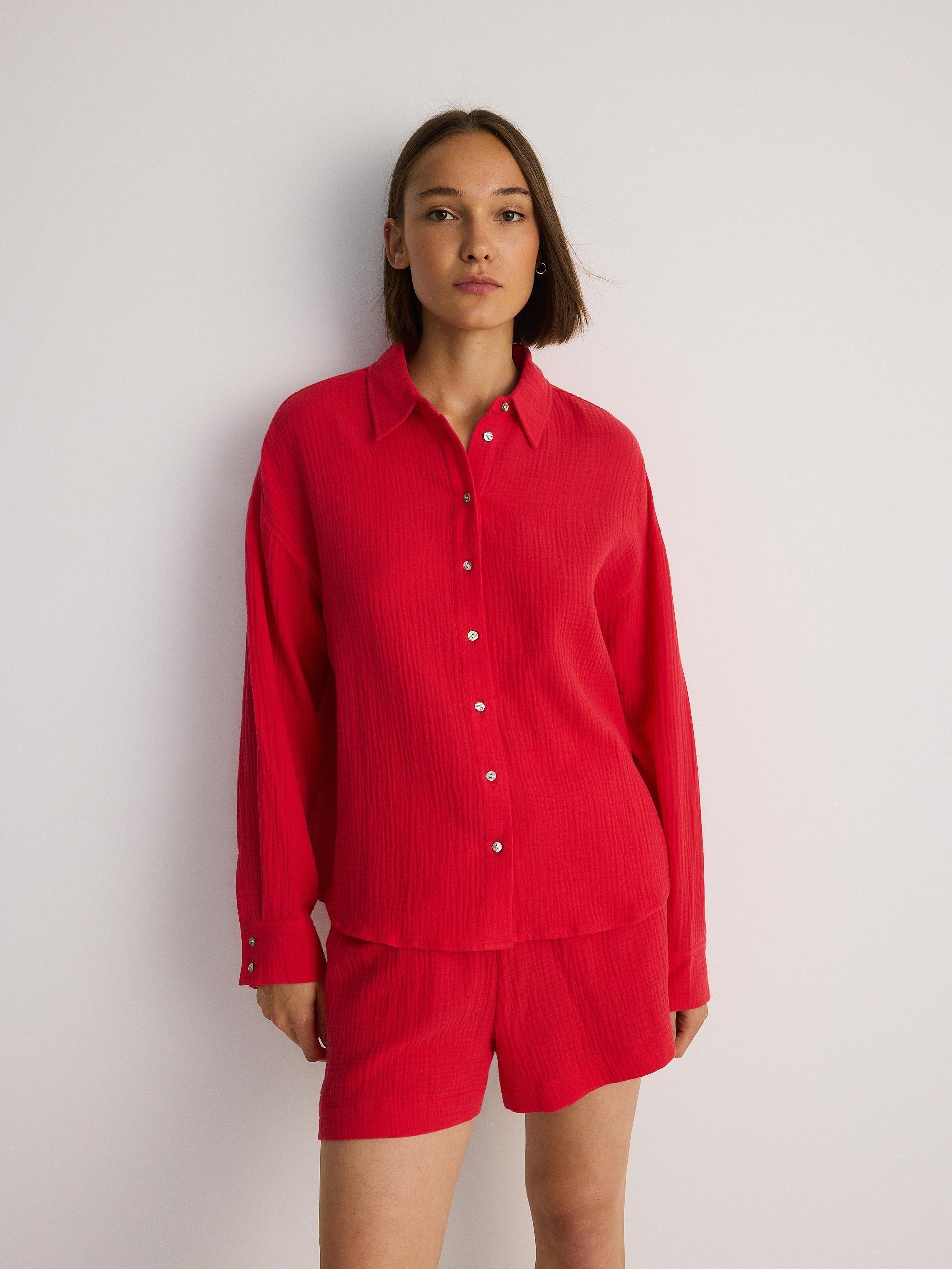 Red Buttoned Shirt, , large image number 0