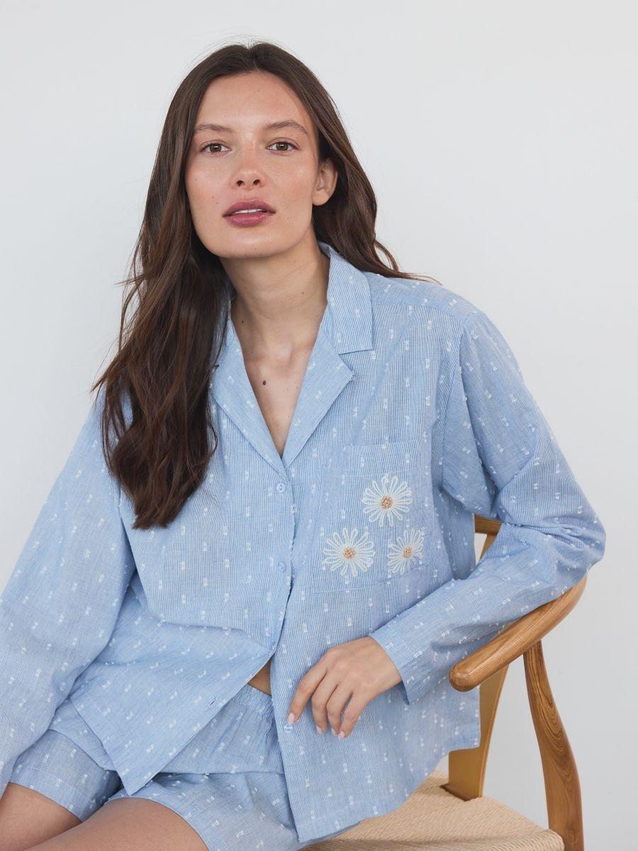 Blue Two Piece Pyjama Set, , large image number 0