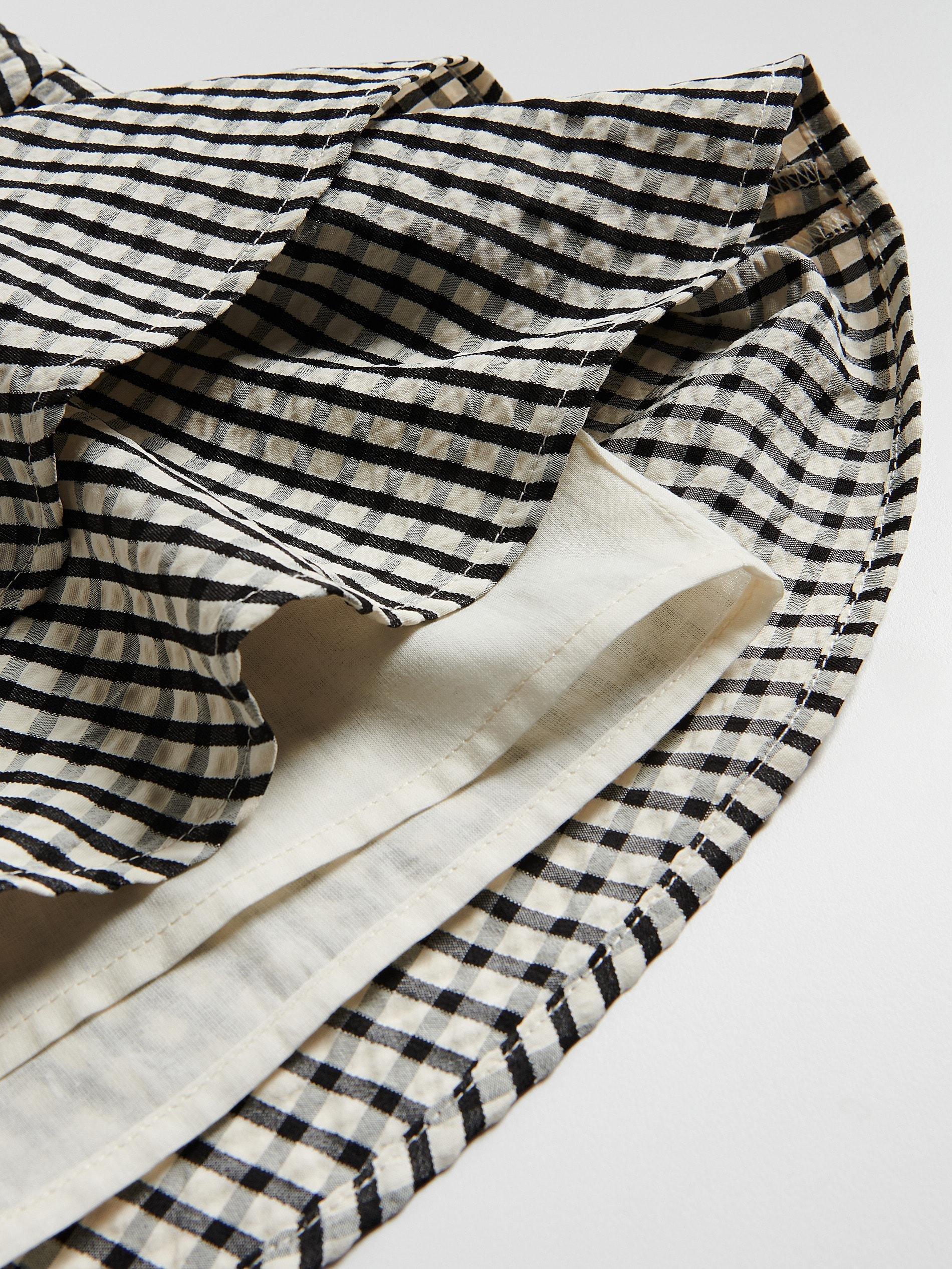 Black Check Mini Skirt, Black, large image number 4