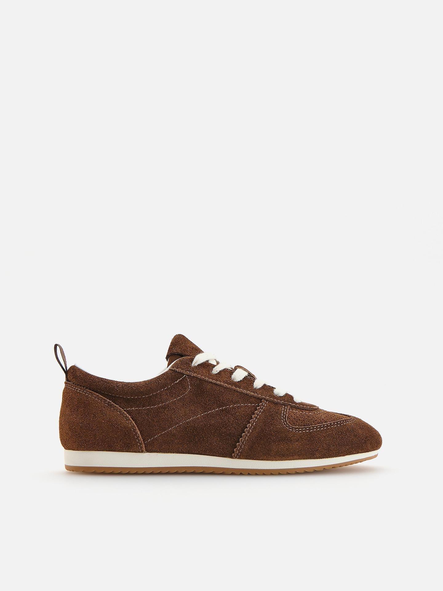 Brown Leather Rich Sneakers, Brown, medium
