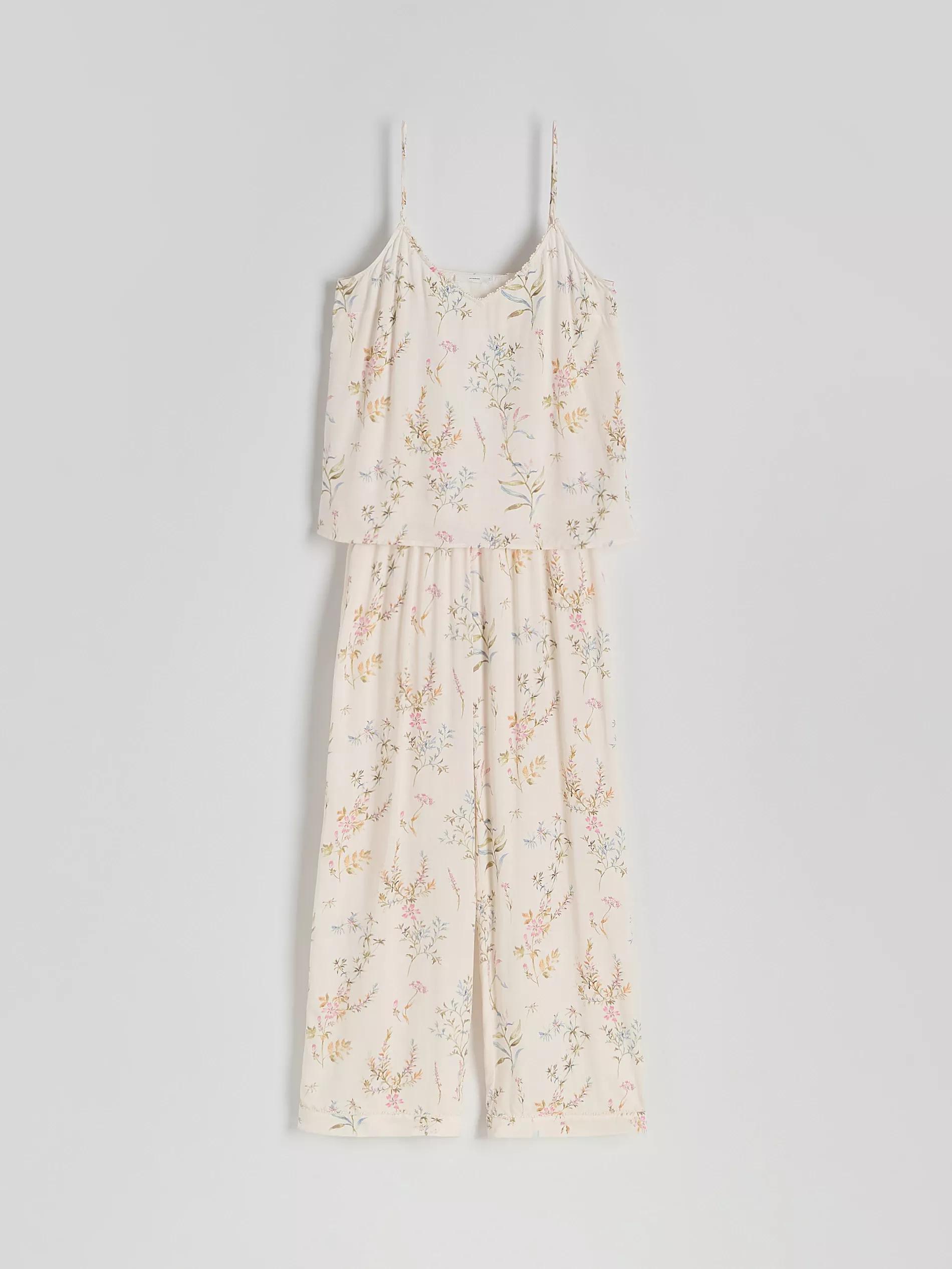 Multicolour Two-Piece Viscose Pajamas, , large image number 3