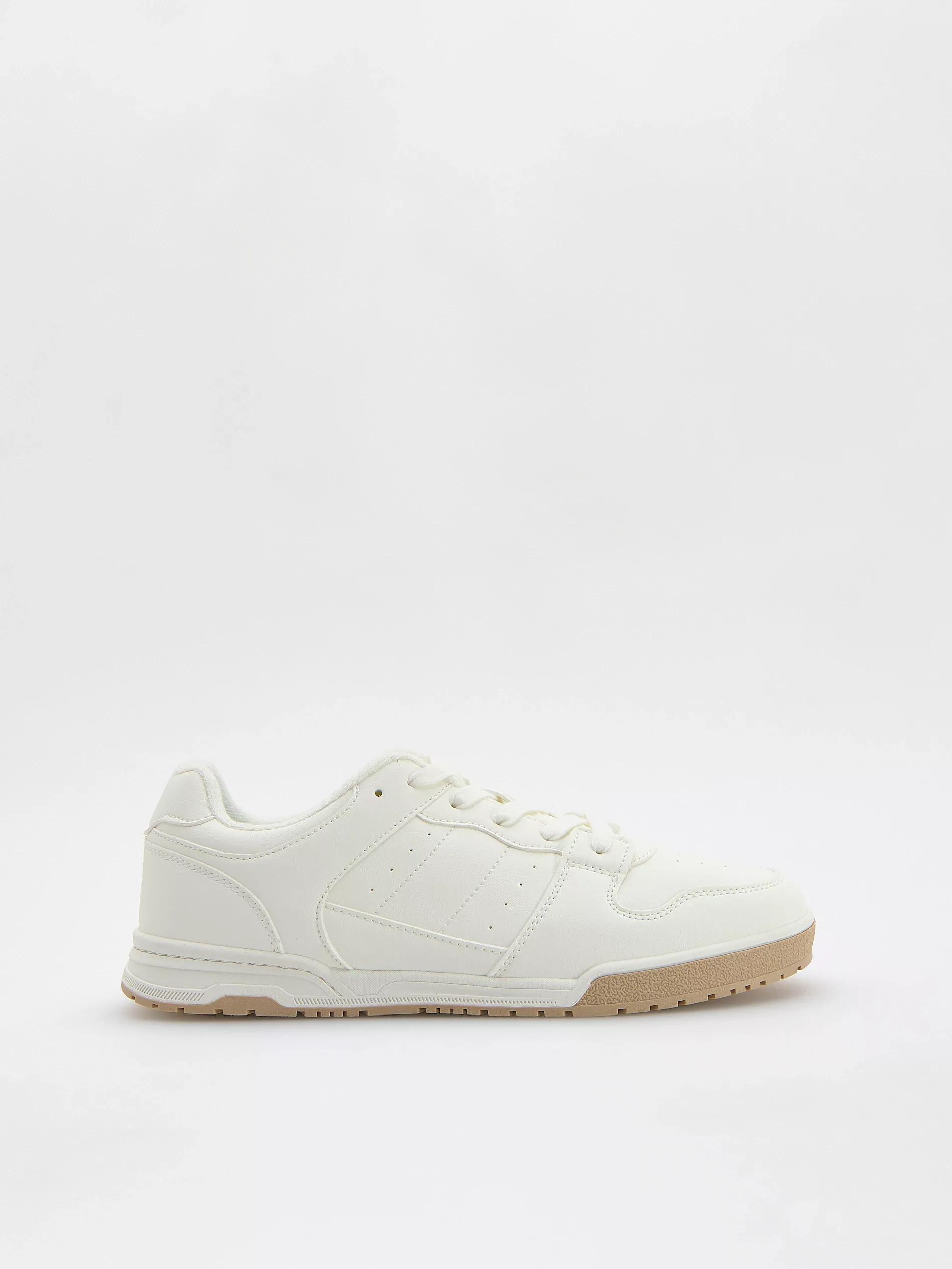 White Eco-Leather Sports Shoes, White, large image number 0