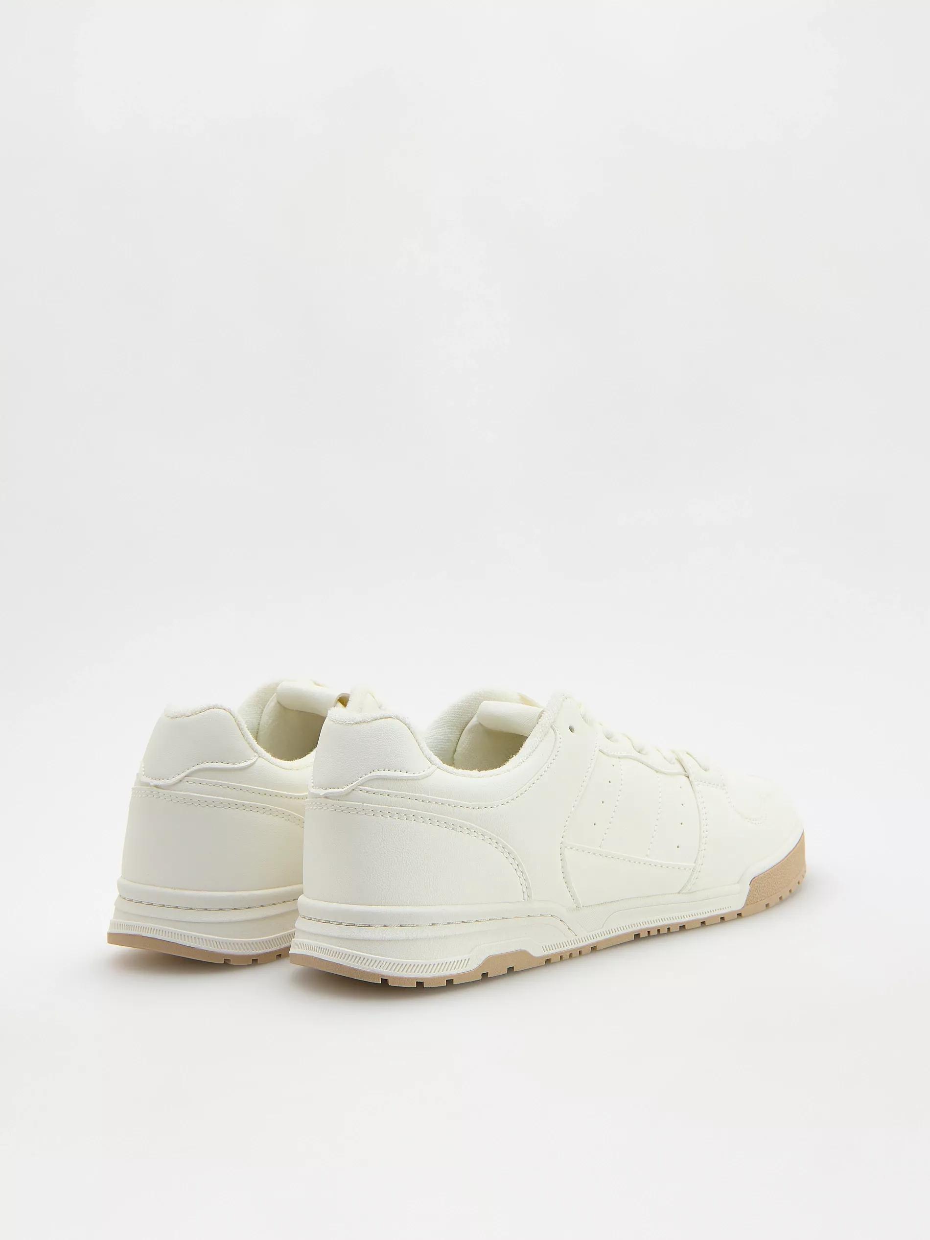 White Eco-Leather Sports Shoes, White, large image number 2