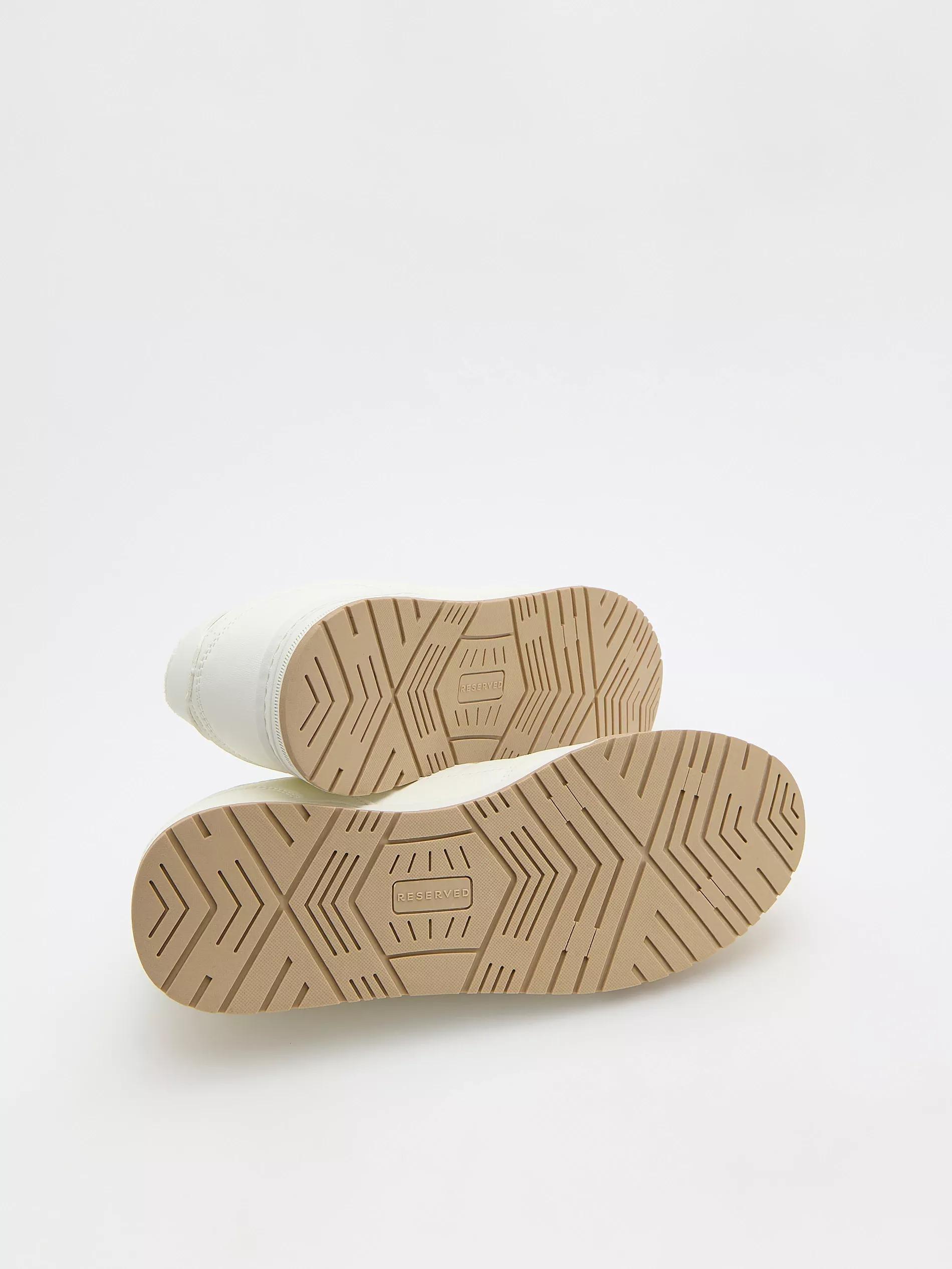 White Eco-Leather Sports Shoes, White, large image number 3