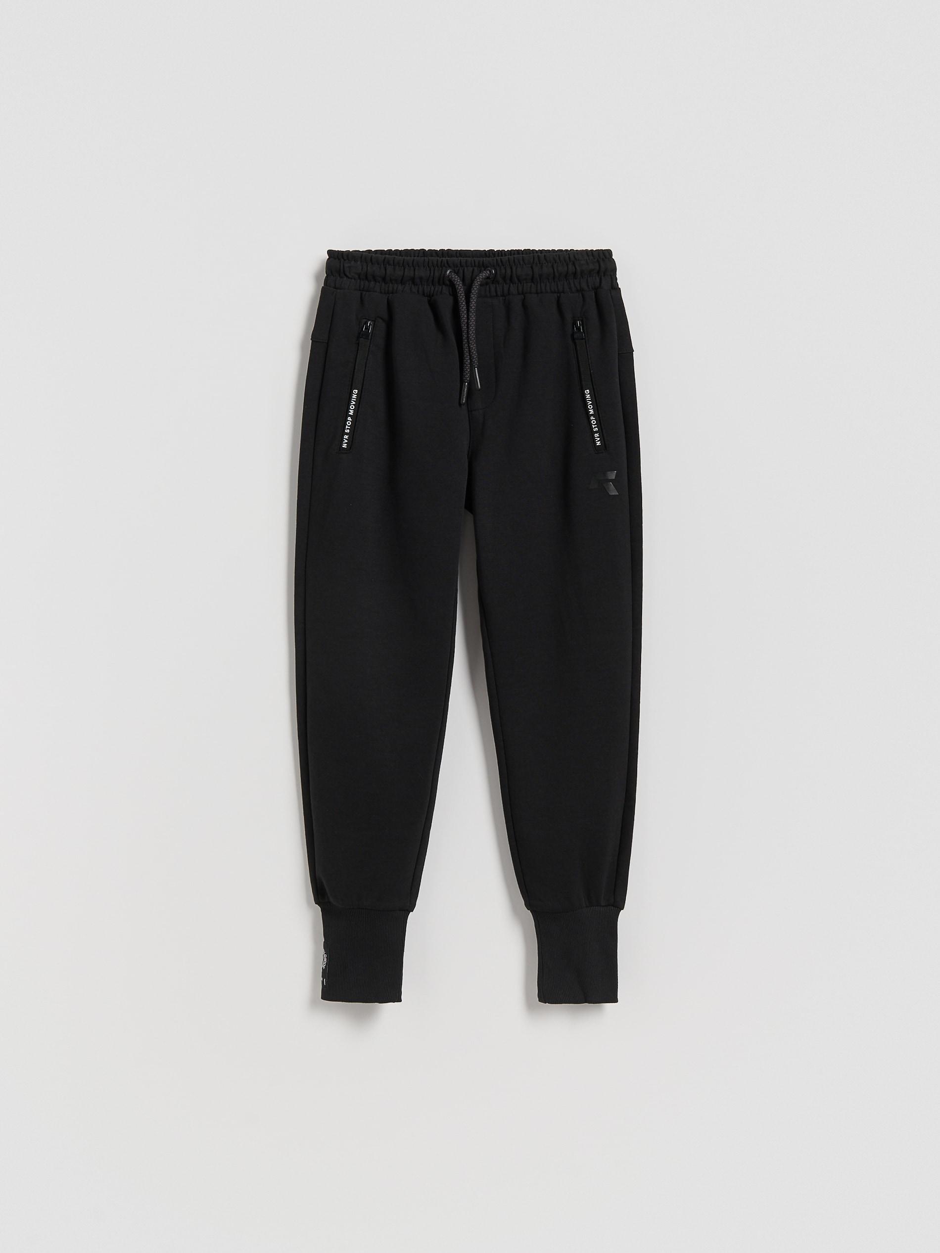 Black Cotton Trousers, Black, medium
