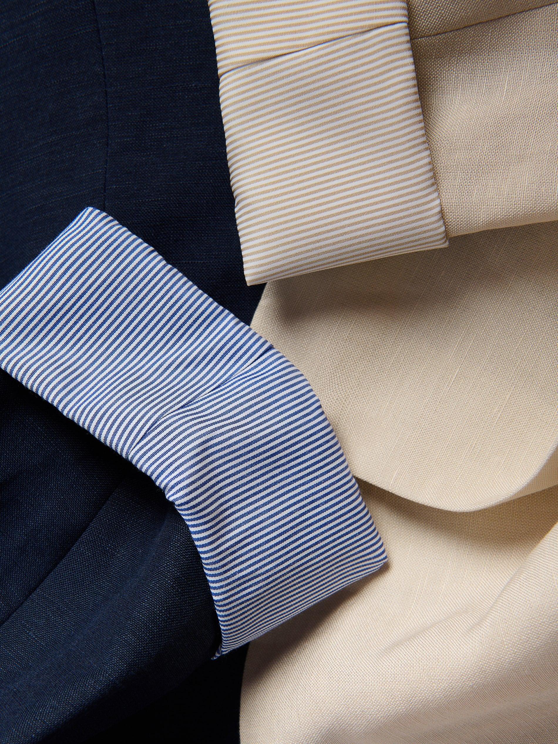 Navy Linen Rich Blazer With Viscose Blend, Navy, large image number 4