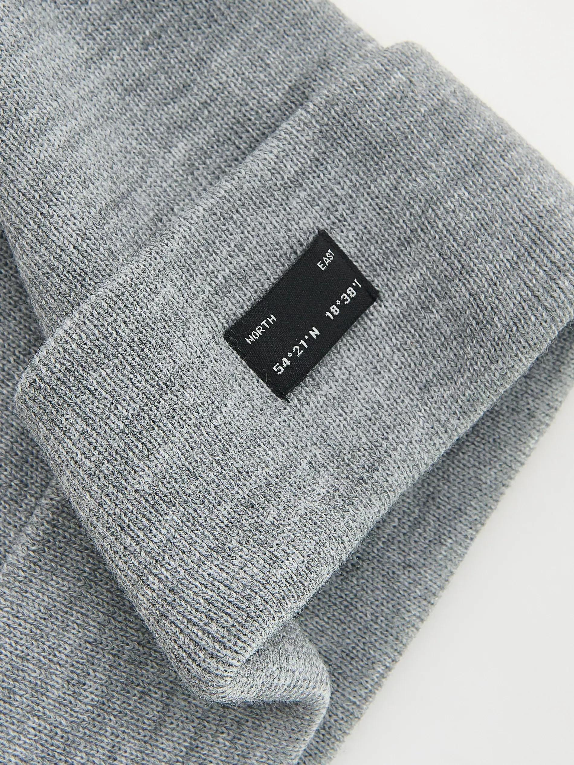 Grey Beanie With Patch, Light grey, large image number 2