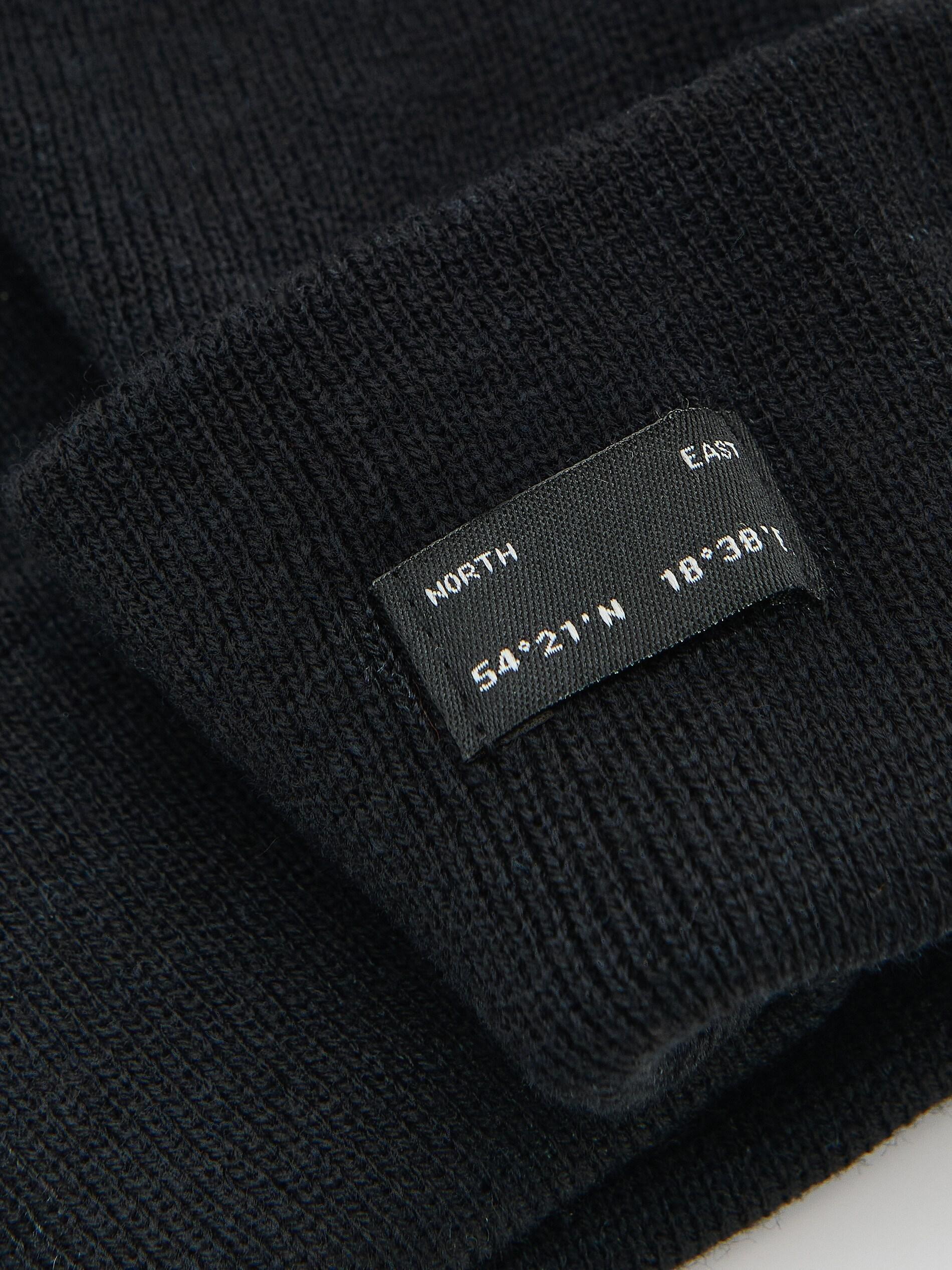 Black Beanie With Patch, Black, large image number 1