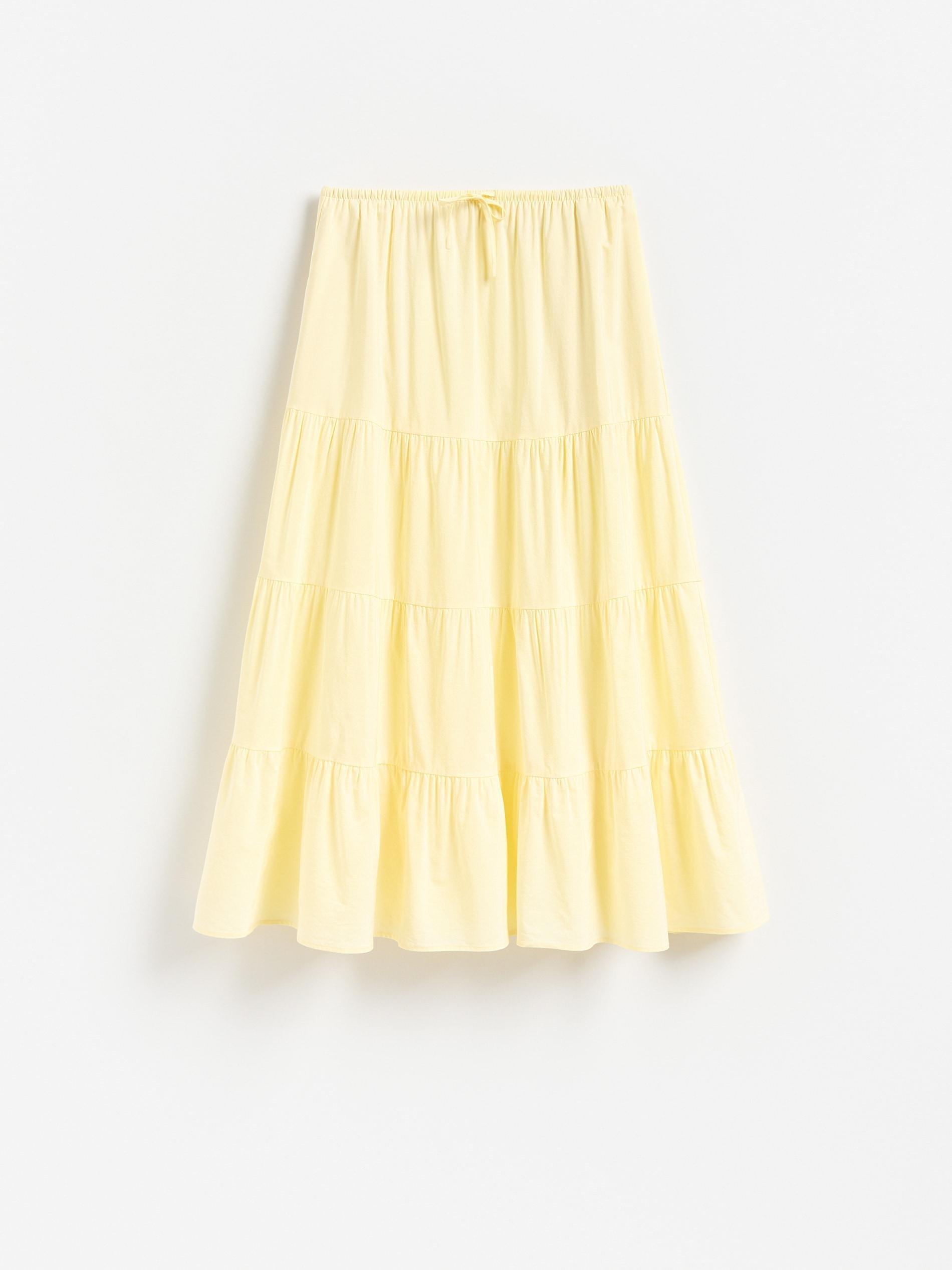 Yellow Viscose Rich Maxi Skirt, Yellow, large image number 4