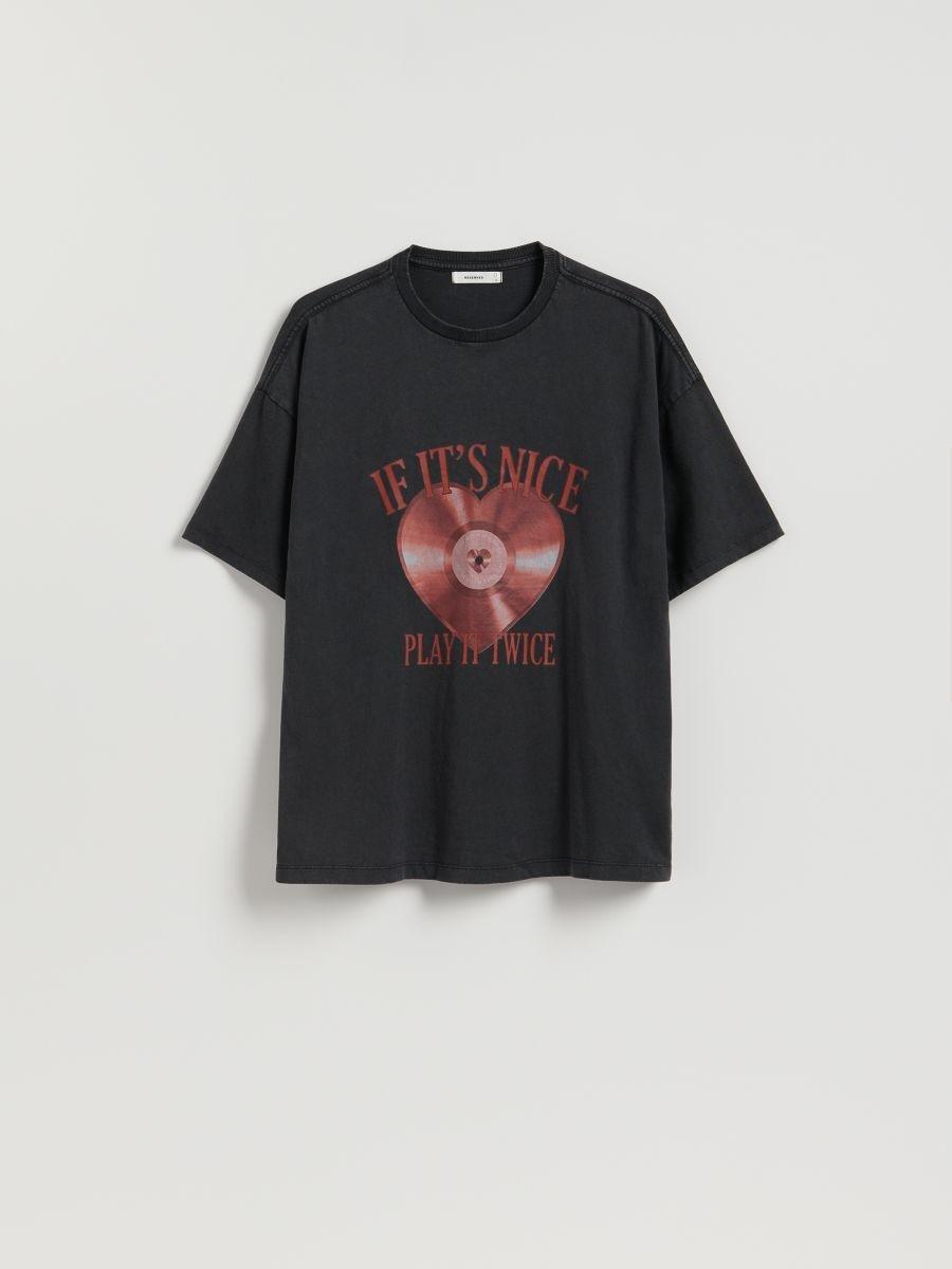 Grey T-Shirt With Print, Light grey, large image number 0