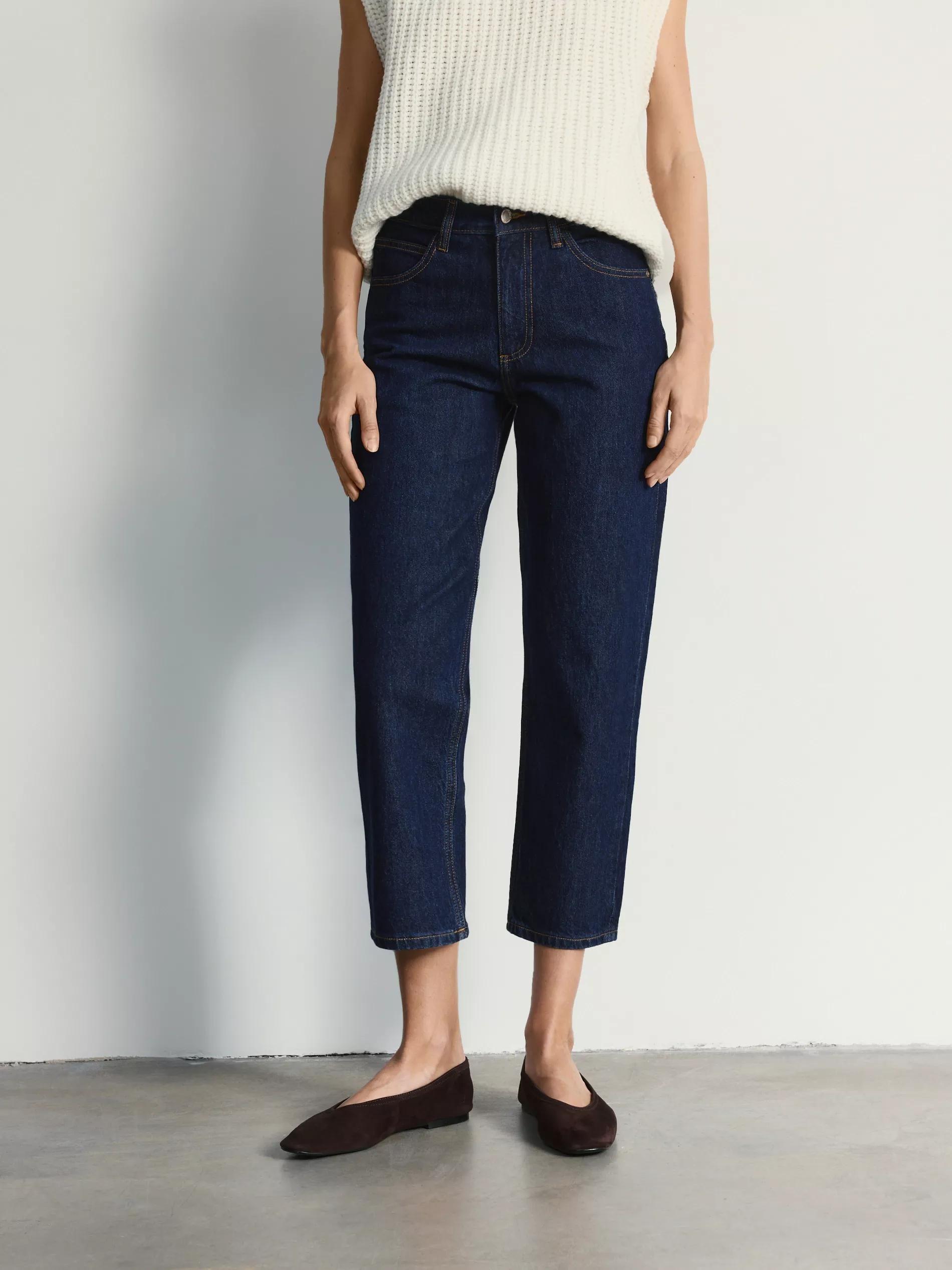 Navy Straight Jeans, Navy, large image number 0